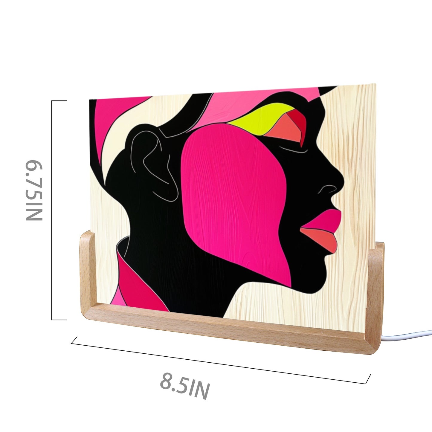 Radiant Expressions: The Bold Faces Collection - Acrylic Photo Night Light 8"x6"(U-Shaped Beech Base) - #2011