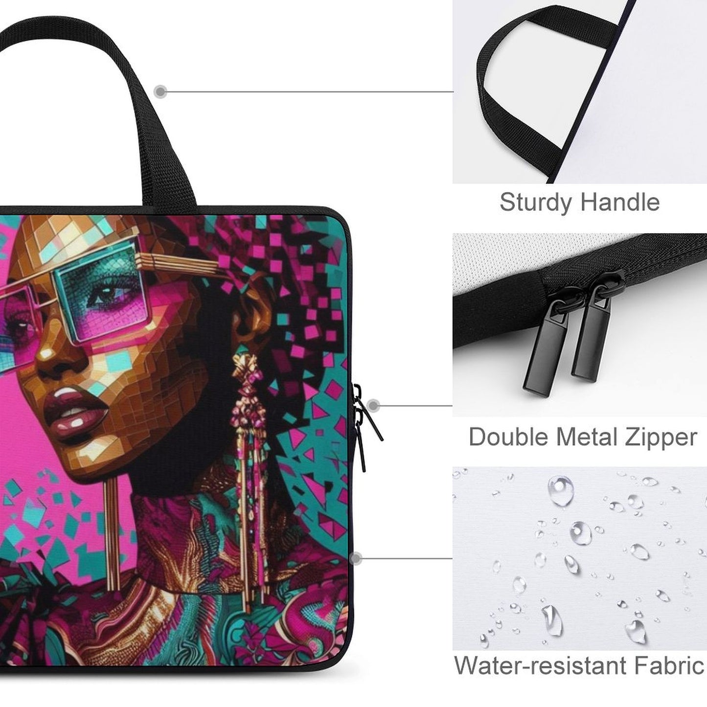 Laptop Bag - Black Girl Art - Velvet’s View - Artistic Laptop Covers Collection - Laptop Bag (Multiple Sizes) #2070