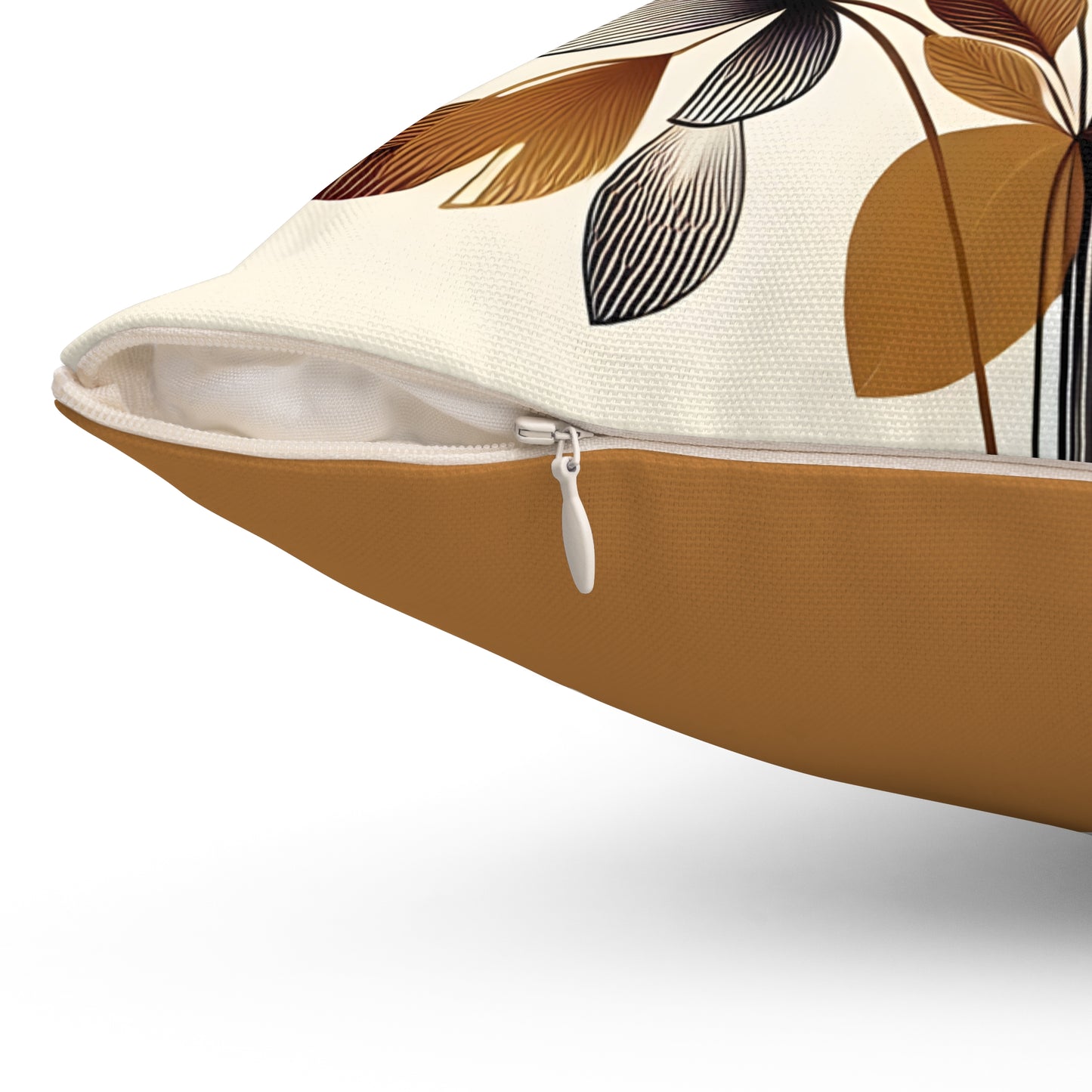 Spun Polyester Square Pillow - Black Girl Art - Velvet's View - Floral Whispers Collection -