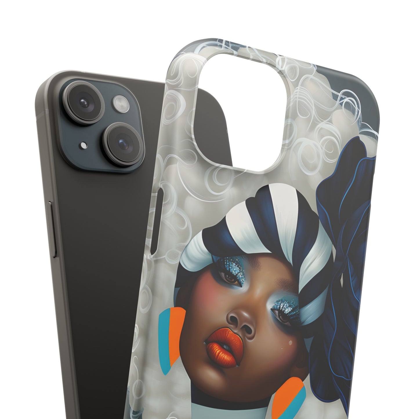 Slim Phone Cases - Black Girl Art - Velvet's View - Ethereal Vibrance
