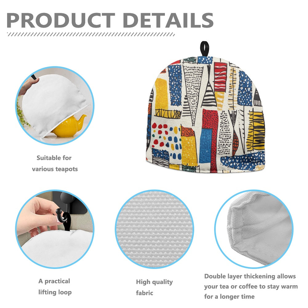 Cavcas Teapot Cover - Velvet's View - Elegant Adinkra-Inspired Fabric Collection -