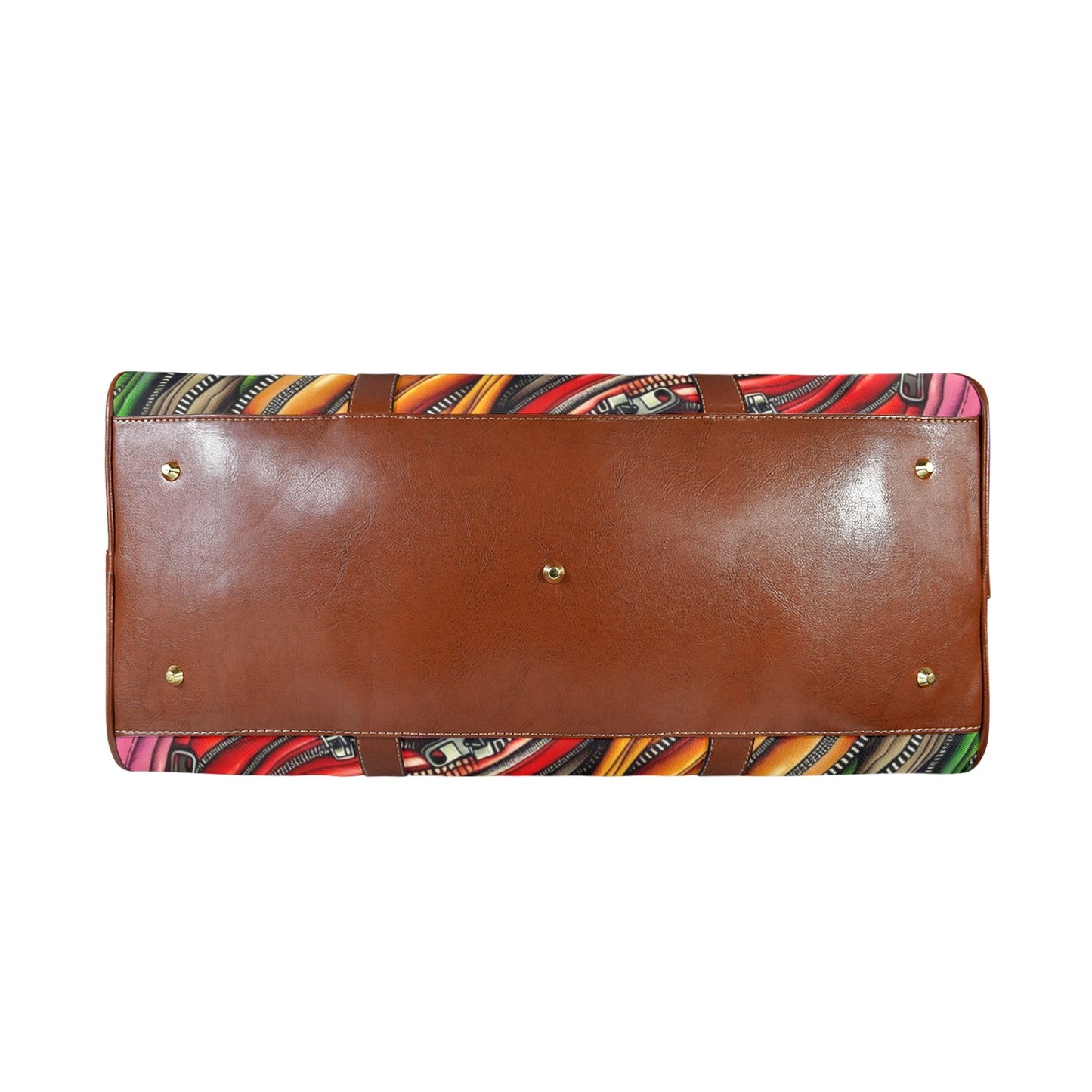 Large Capacity Travel Bag - Large - Velvet's View - Zipper Symphony Collection - (Brown Long Patch) (1736)