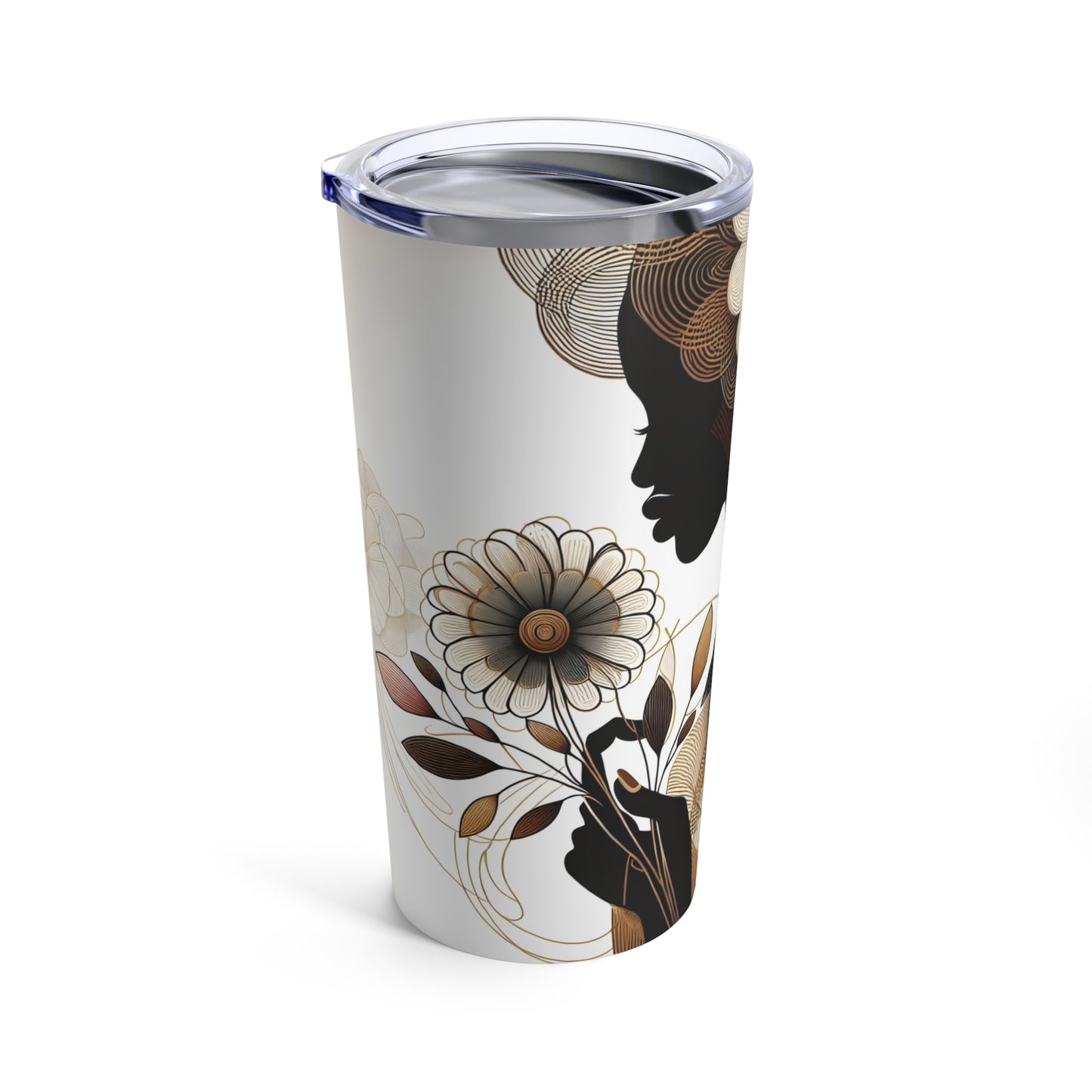 Tumbler 20oz - Black Girl Art - Velvet's View - Floral Whispers 602