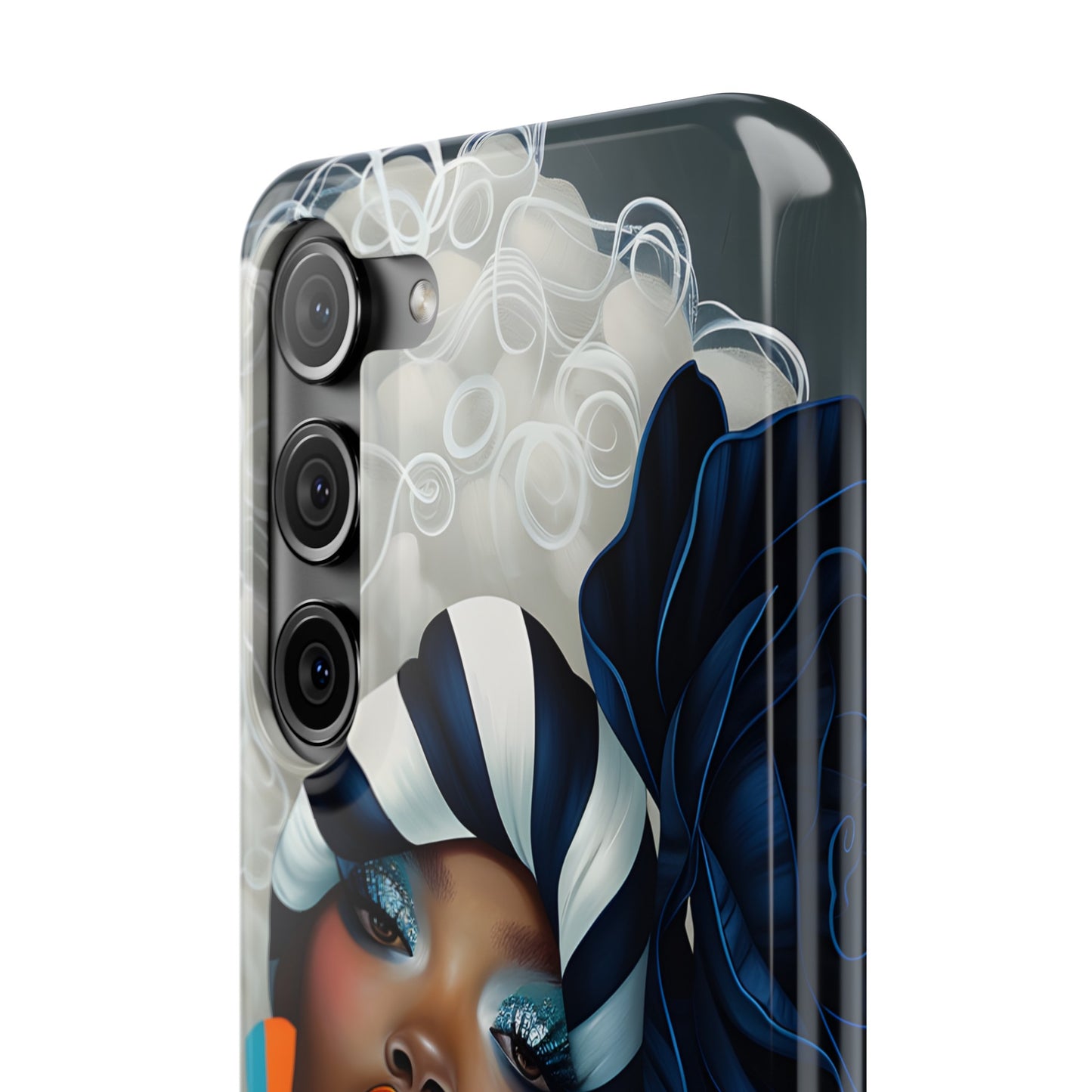 Slim Phone Cases - Black Girl Art - Velvet's View - Ethereal Vibrance
