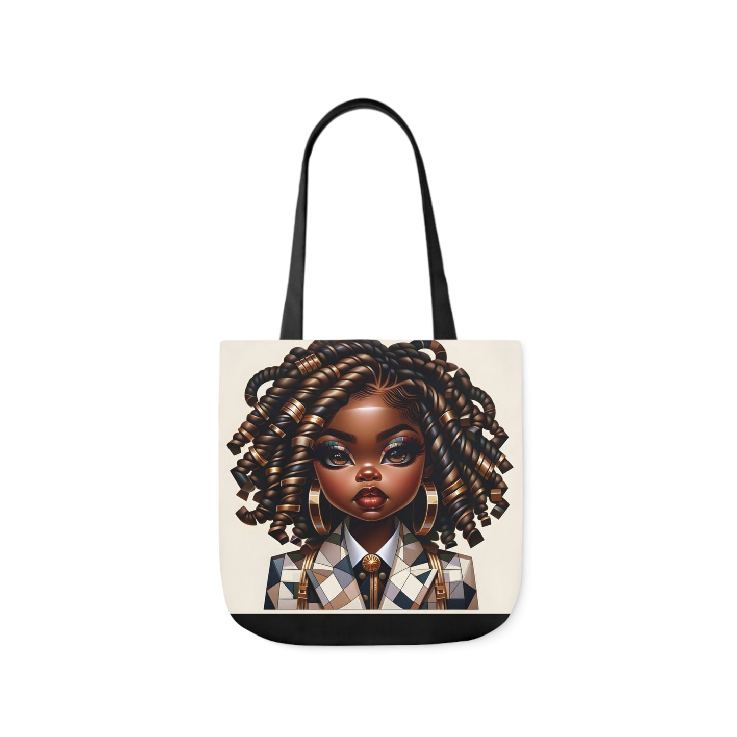 Canvas Tote Bag, 5-Color Straps - Regal Radiance: Tote Art Collection - #2011A