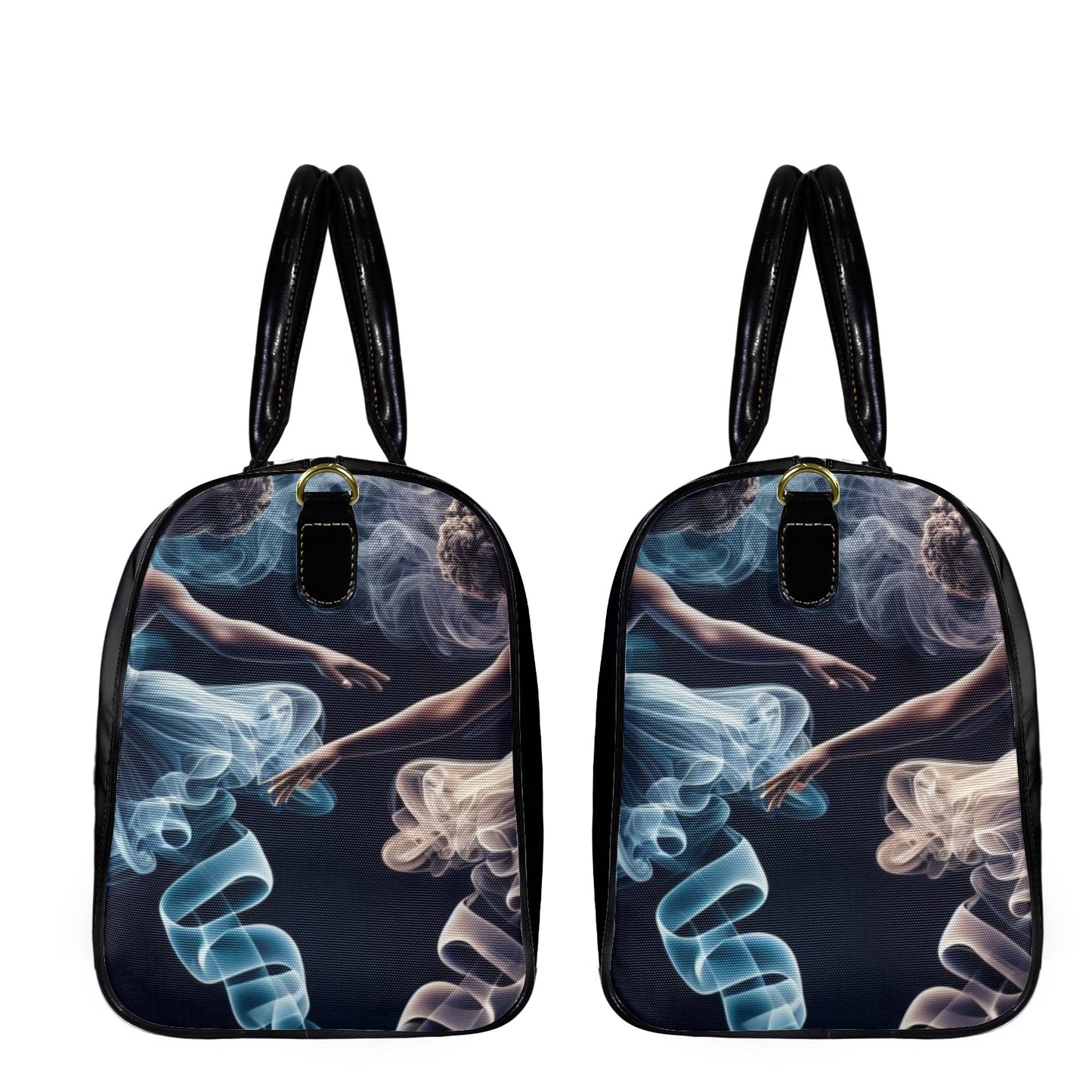 Ethereal Elegance: Dance of the Smoke Ballerinas Collection - Large Capacity Travel Bag-Small - #2011 (Black Short Patch) (1737) - #2011