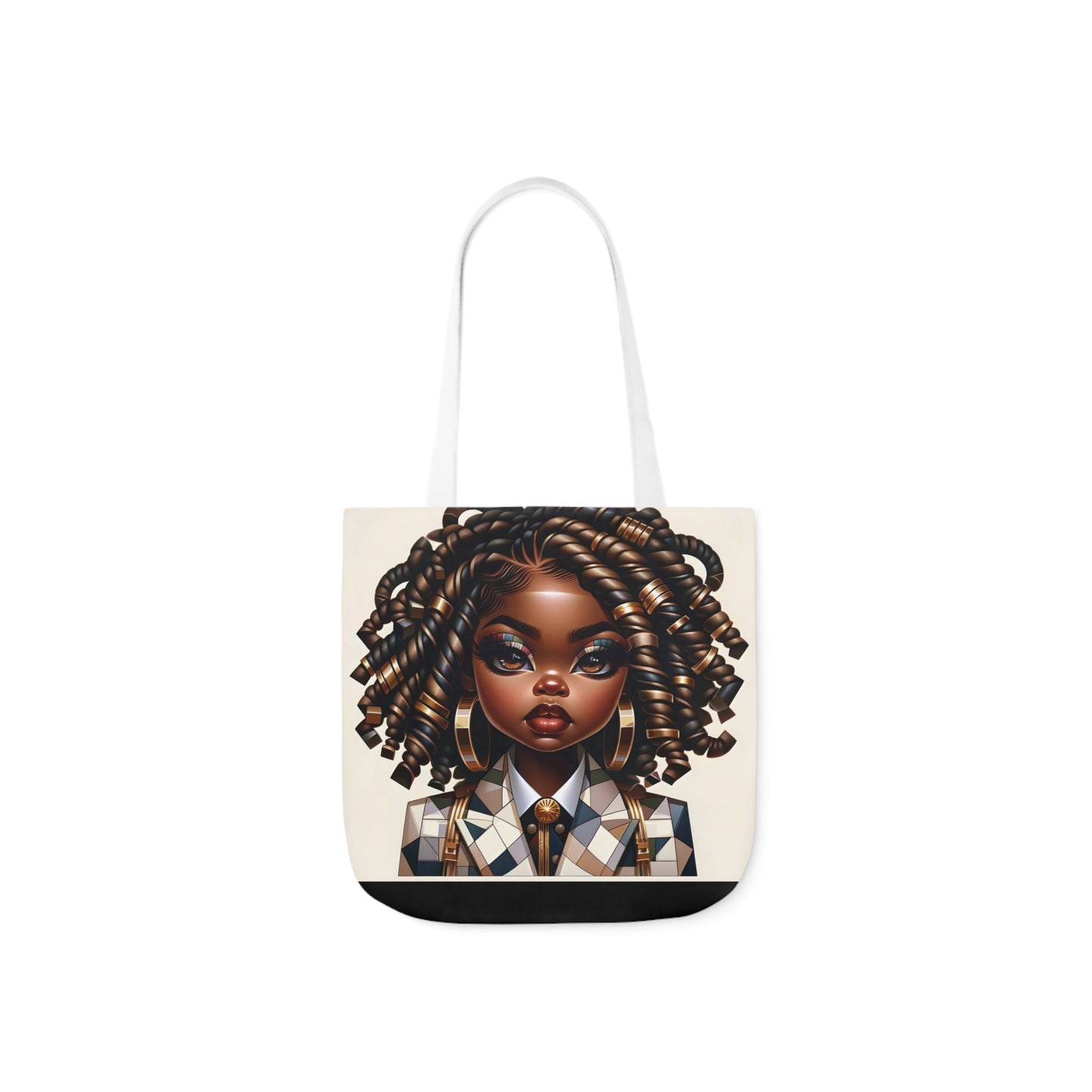 Canvas Tote Bag, 5-Color Straps - Regal Radiance: Tote Art Collection - #2011A