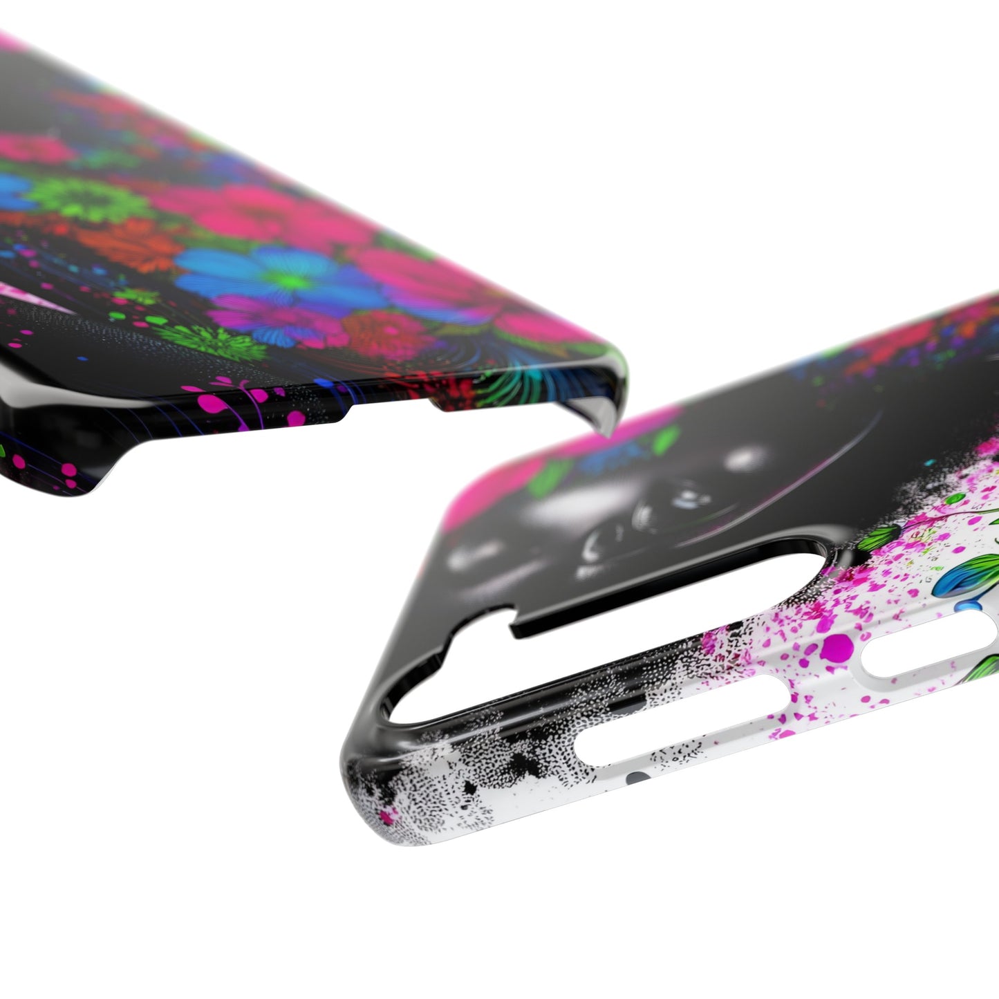 Slim Phone Cases - Black Girl Art - Velvet's View - Floral Fusion - The Essence of Nature and Beauty