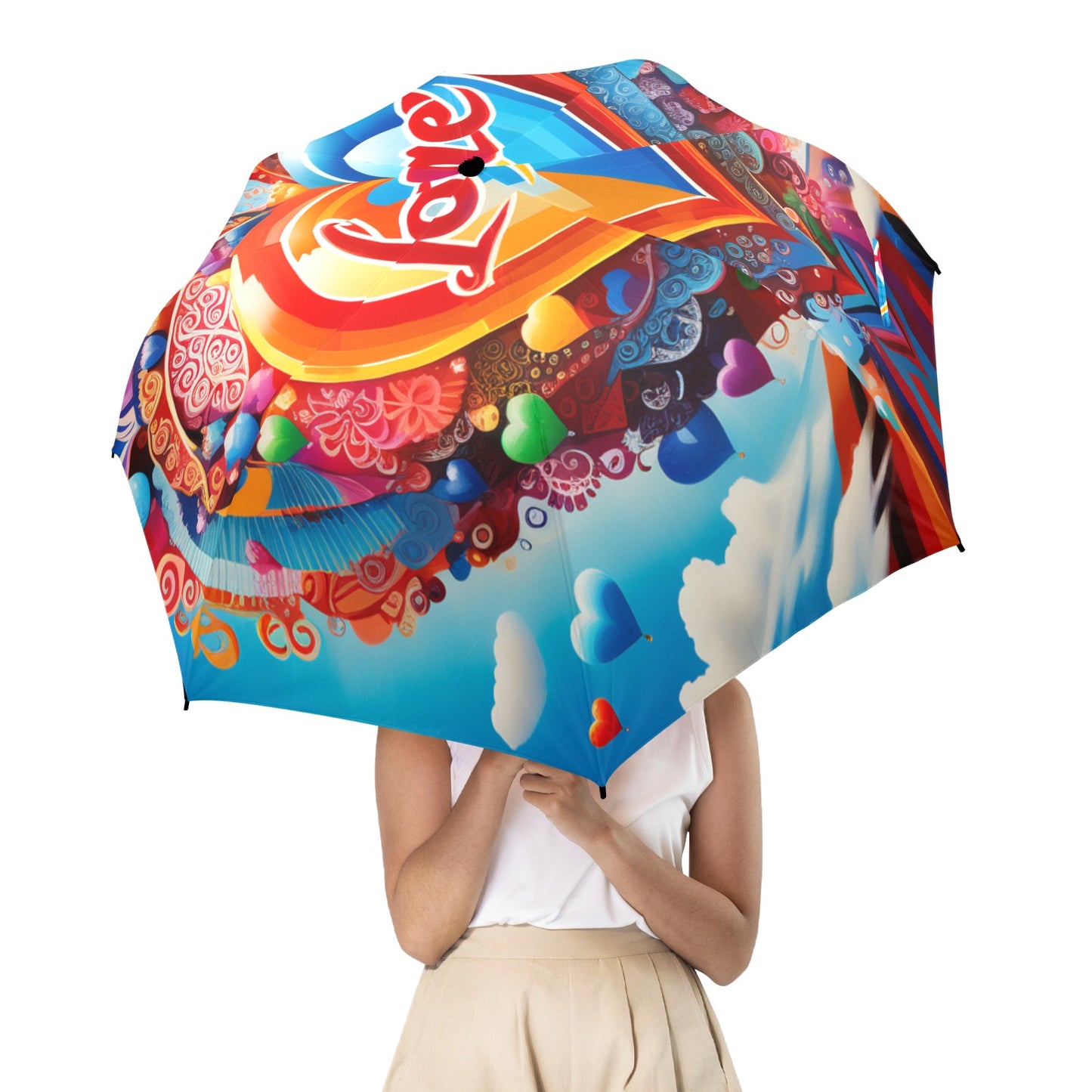 Radiant Hearts Collection - Semi-Automatic Foldable Umbrella (Model U12) - #2012