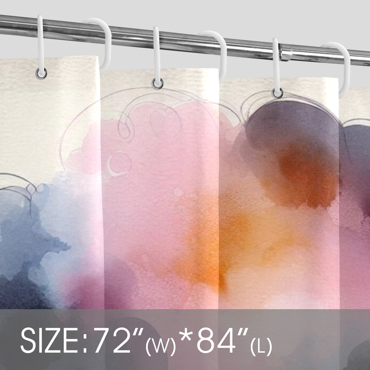 Afro Watercolor Shower Curtain Collection – Black Woman Silhouette Art for Bathroom Décor - 3454641