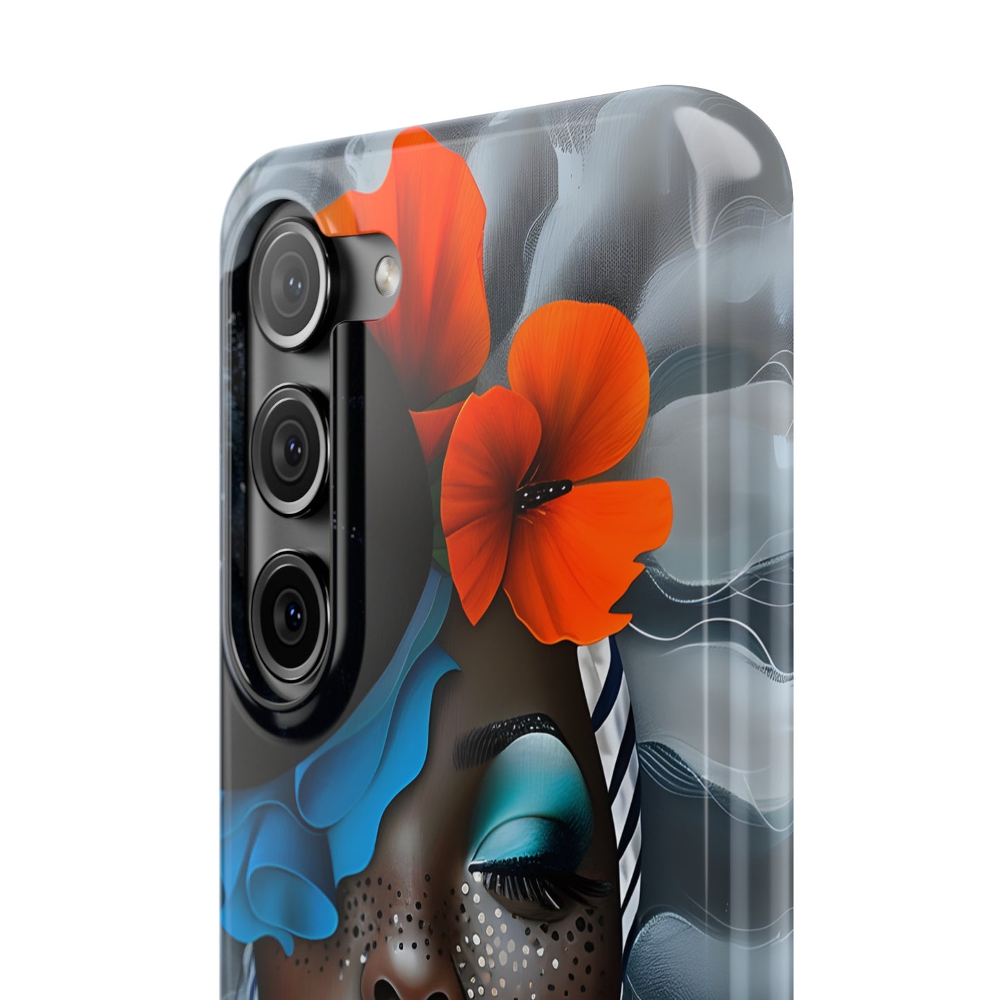 Slim Phone Cases - Black Girl Art - Velvet's View - Ethereal Vibrance