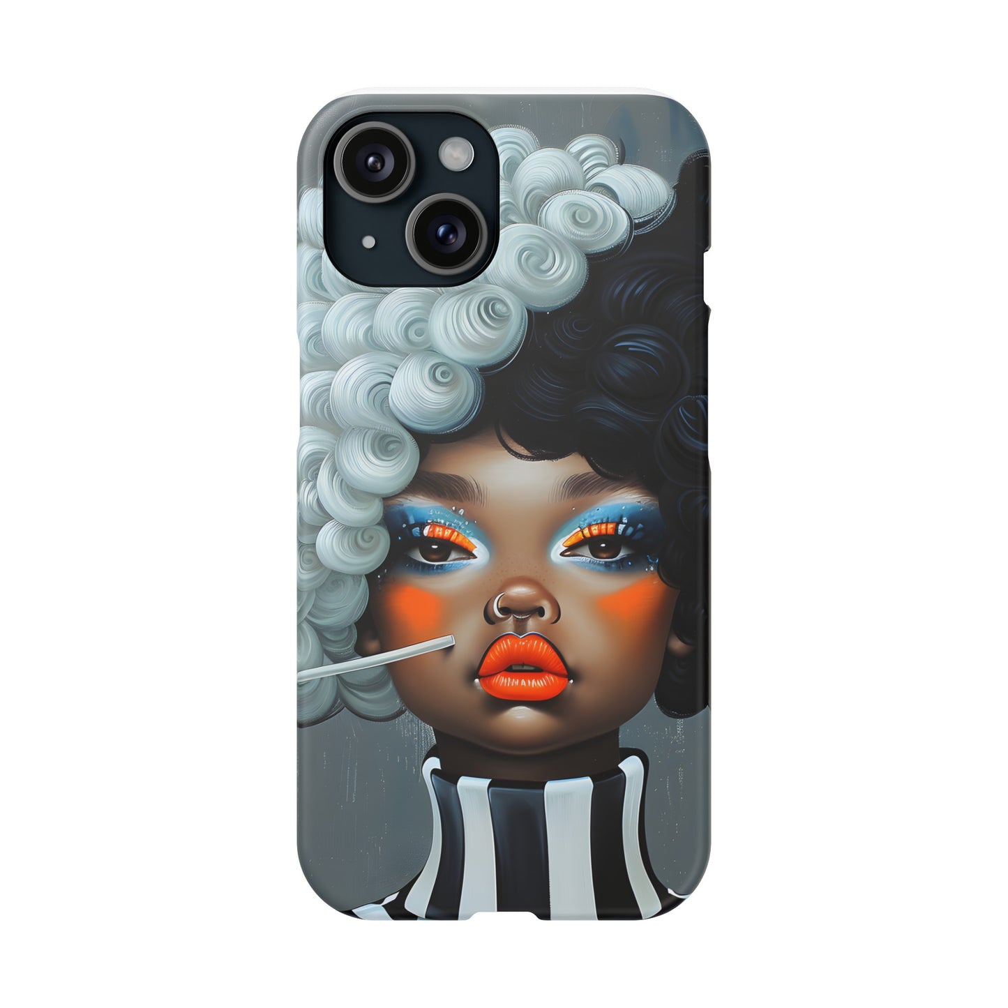 Slim Phone Cases - Black Girl Art - Velvet's View - Ethereal Vibrance