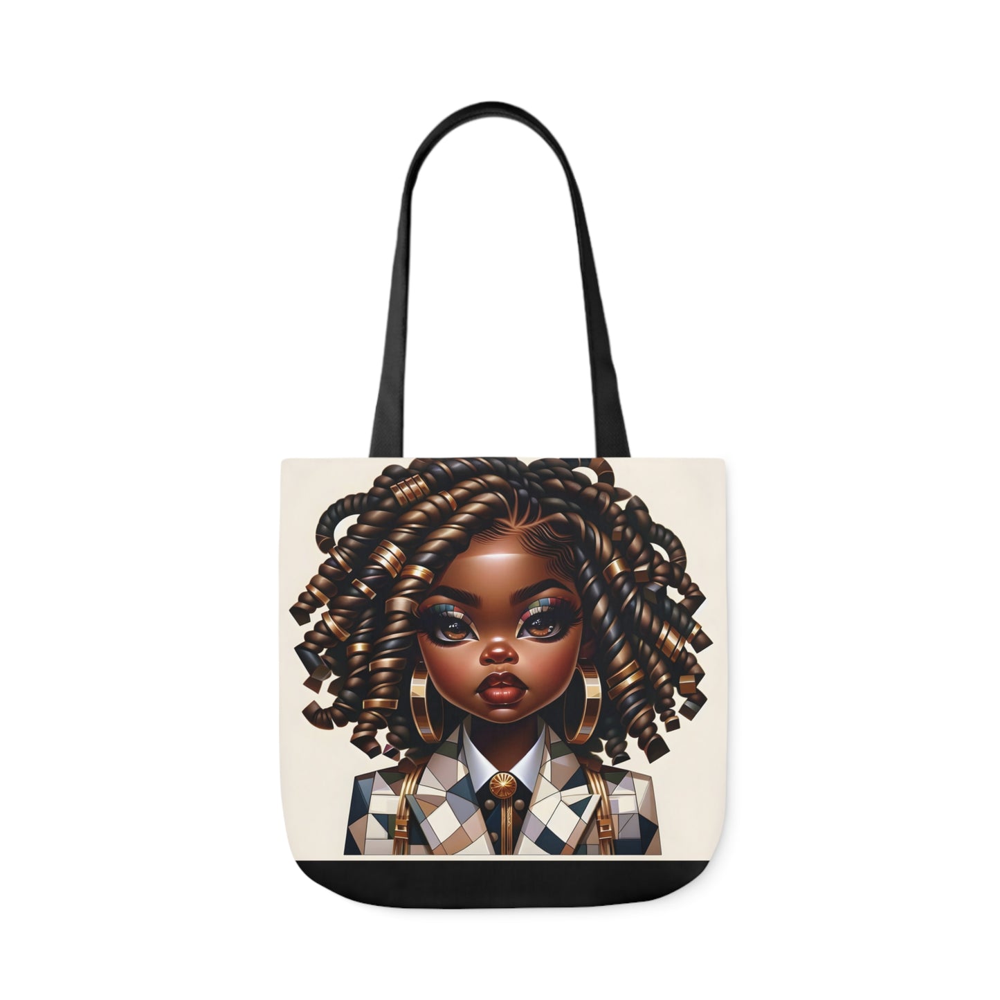 Canvas Tote Bag, 5-Color Straps - Regal Radiance: Tote Art Collection - #2011A