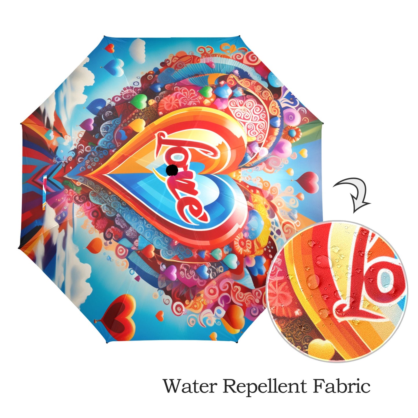 Radiant Hearts Collection - Semi-Automatic Foldable Umbrella (Model U12) - #2012