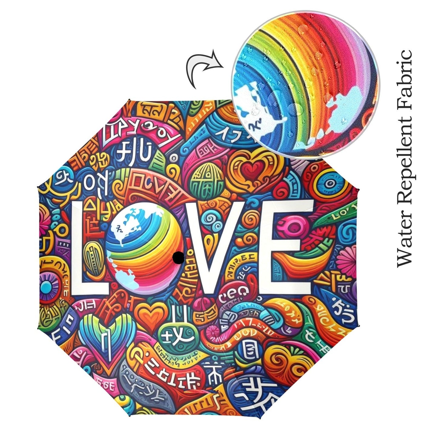 Radiant Hearts Collection - Semi-Automatic Foldable Umbrella (Model U12) - #2011