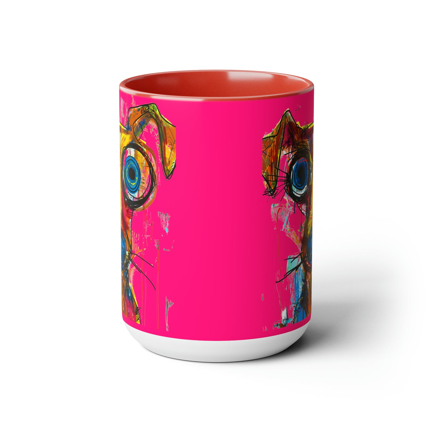 Funny Dog Two-Tone Coffee Mugs, 15oz