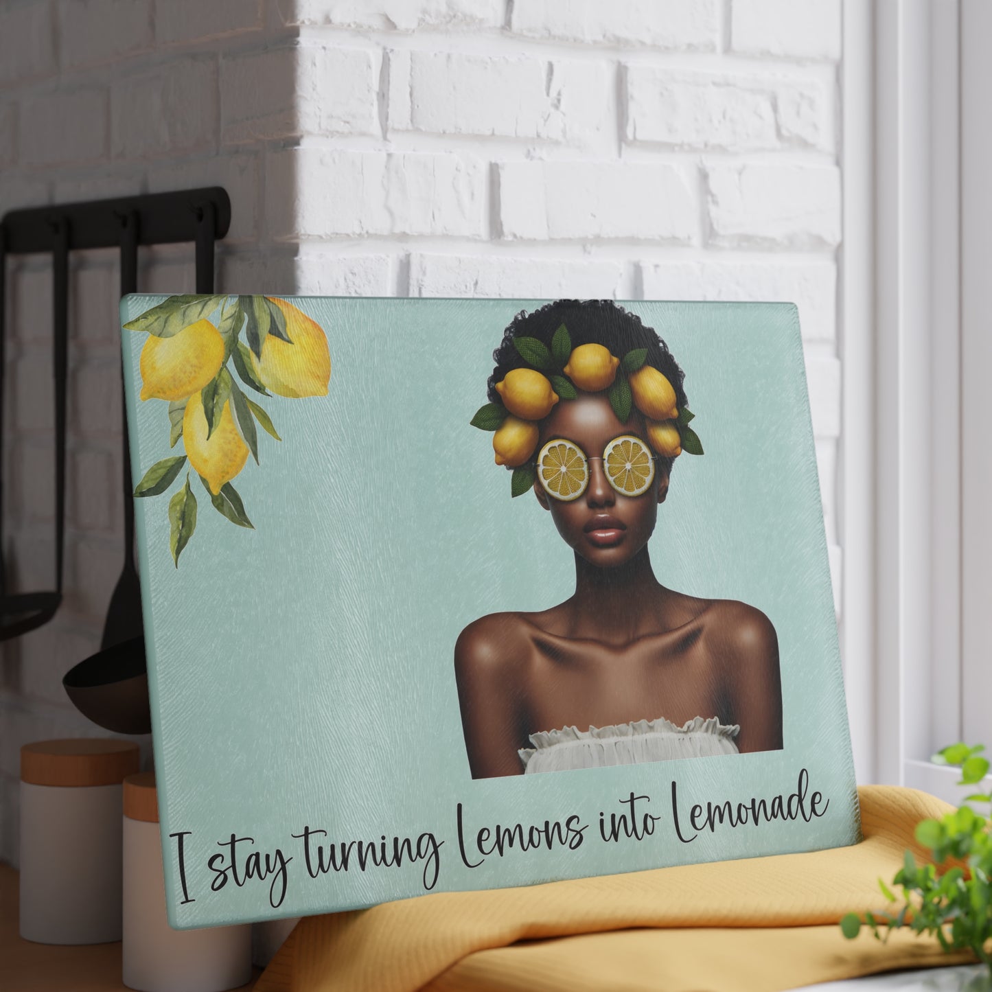 Glass Cutting Board - Velvet's View: The Lemon Delight Collection – 2015