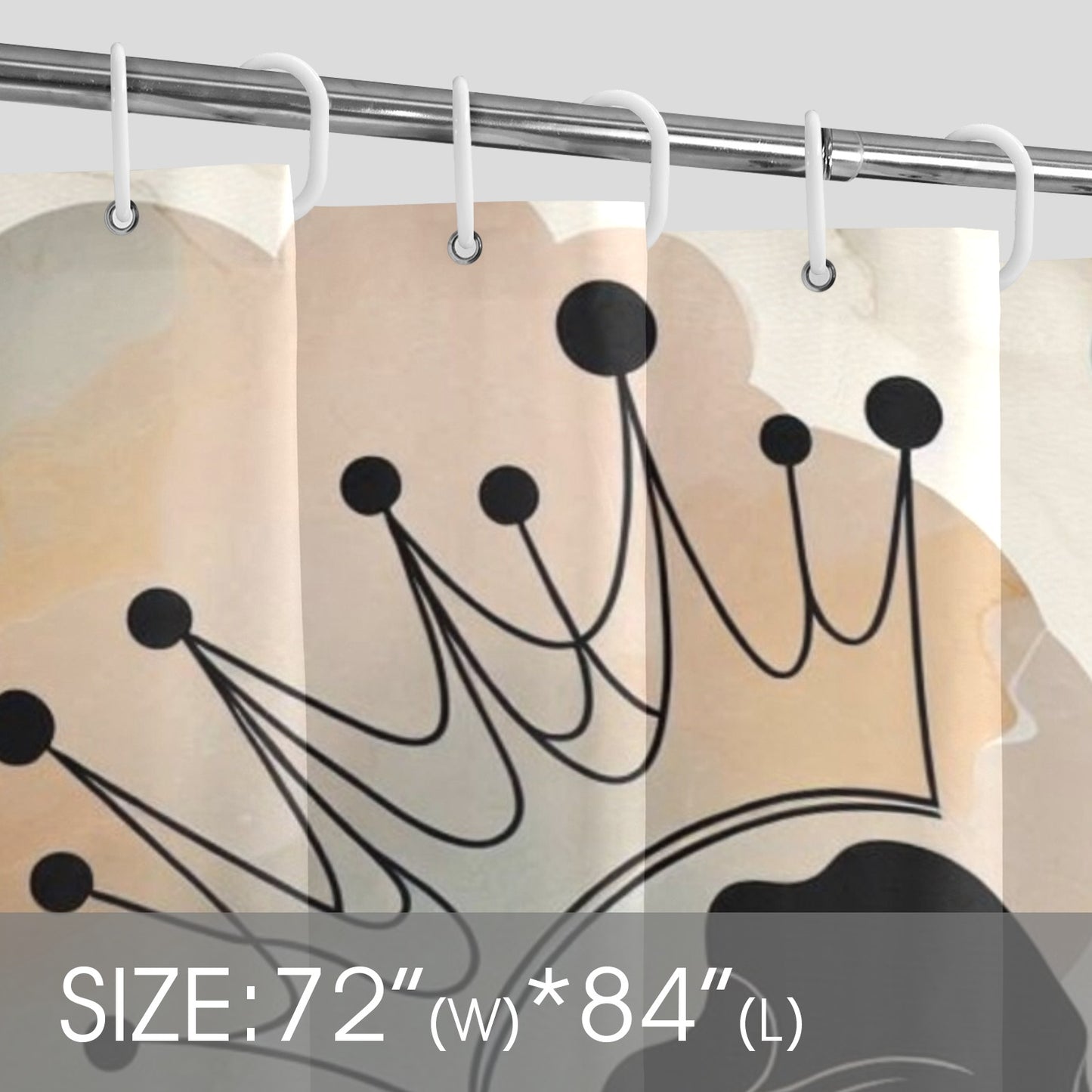 Afro Royalty Shower Curtain Collection – Black Queen Silhouette Art for Bathroom Décor - 18298497