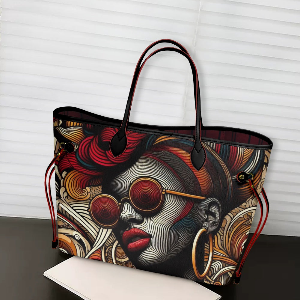 Rhythmic Radiance: Afrocentric Artistry for Fashion Accessories - Women PU Leather Handbags - #2016