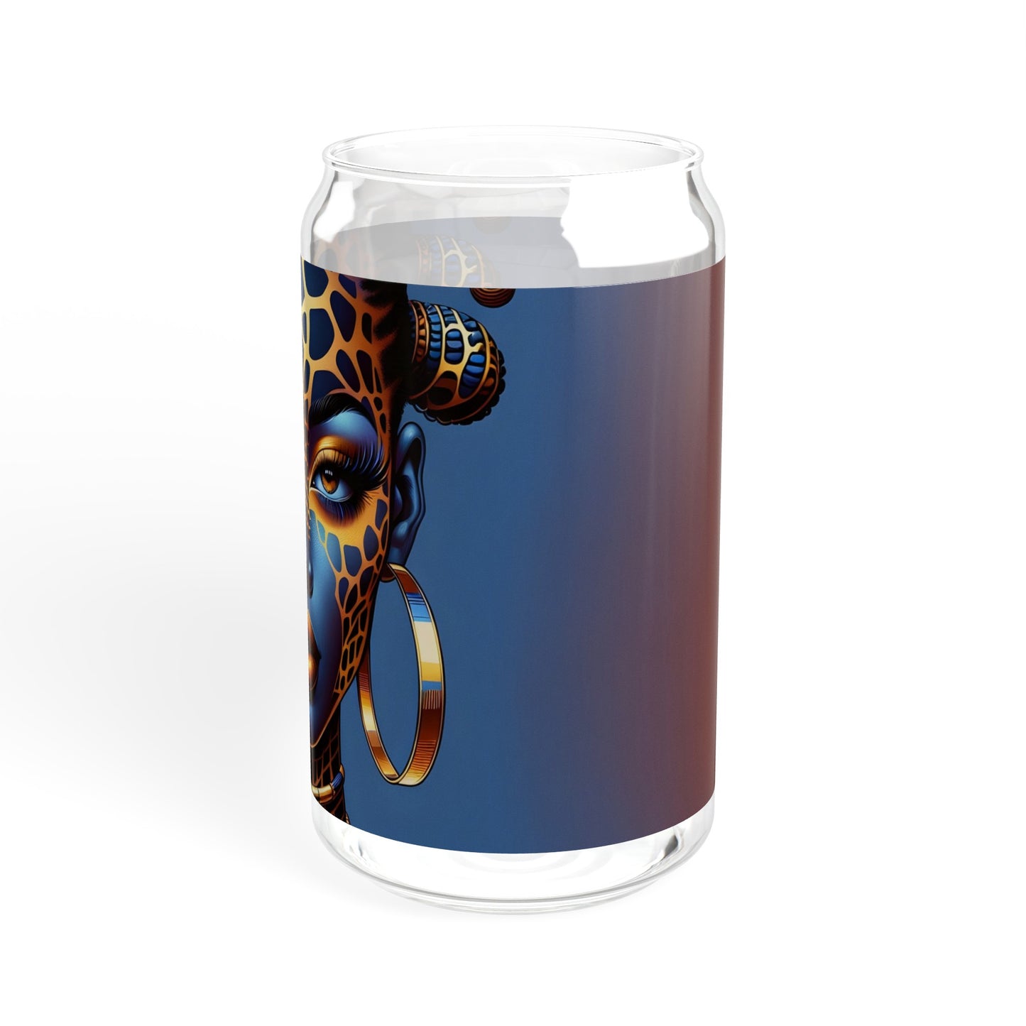 Sipper Glass - Black Girl Art - Velvet's View - Regal Radiance Collection - 16oz