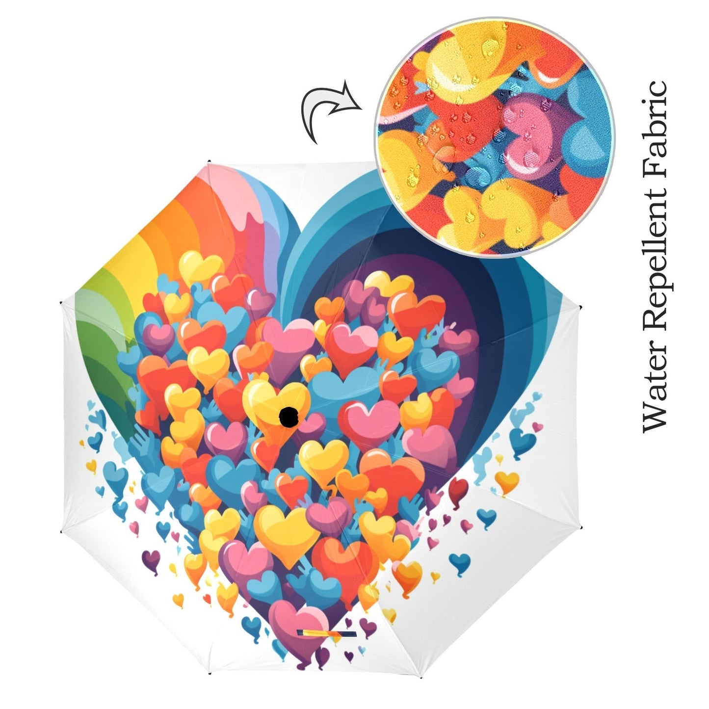 Radiant Hearts Collection - Semi-Automatic Foldable Umbrella (Model U12) - #2014
