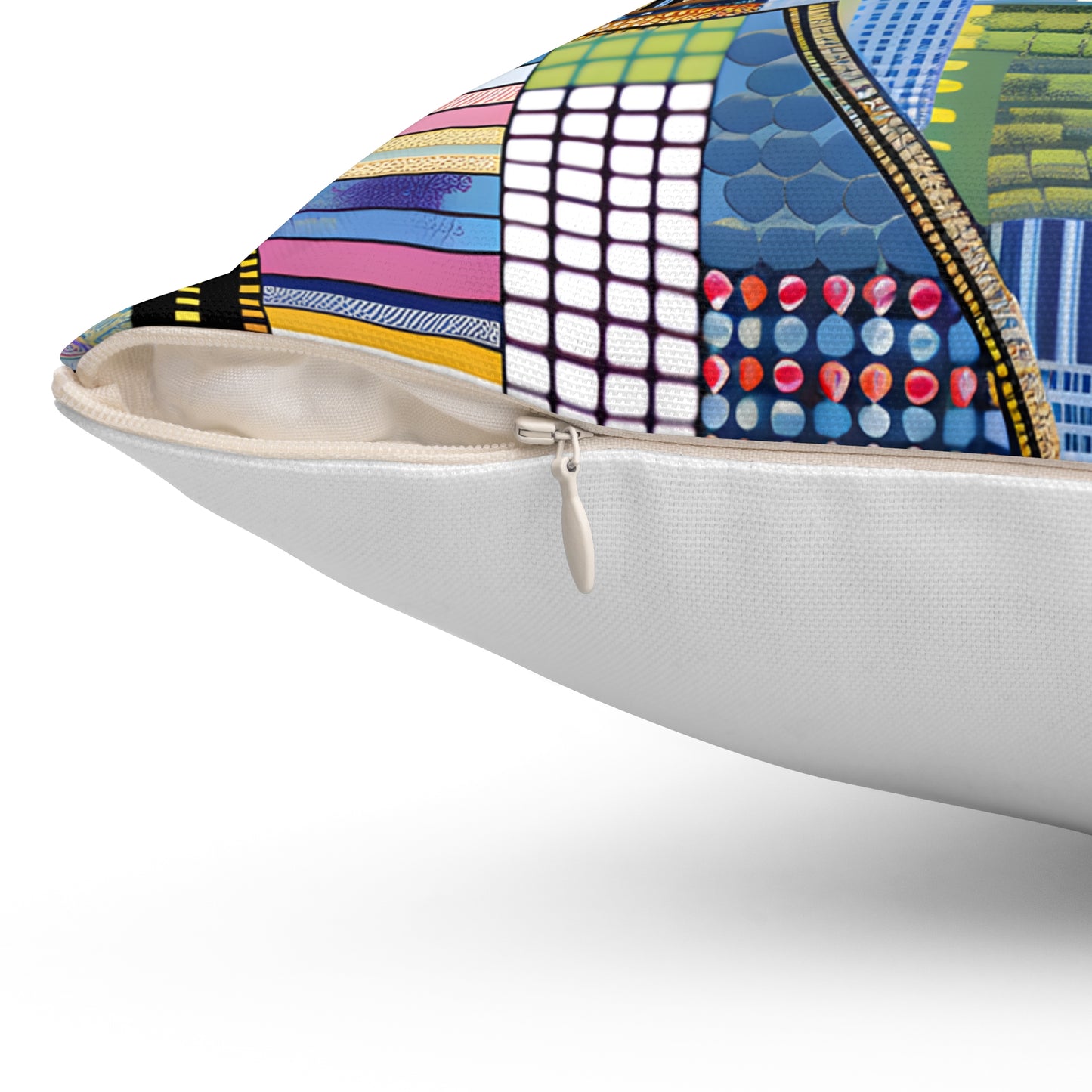Spun Polyester Square Pillow - Black Girl Art - Velvet's View - Vibrant Visions - The Bohemian Collection