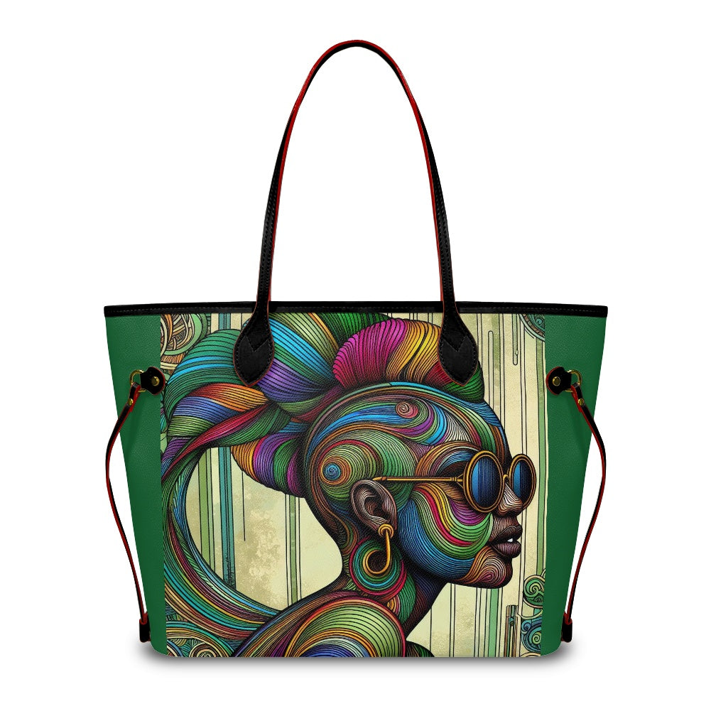 Rhythmic Radiance: Afrocentric Artistry for Fashion Accessories - Women PU Leather Handbags - #2013