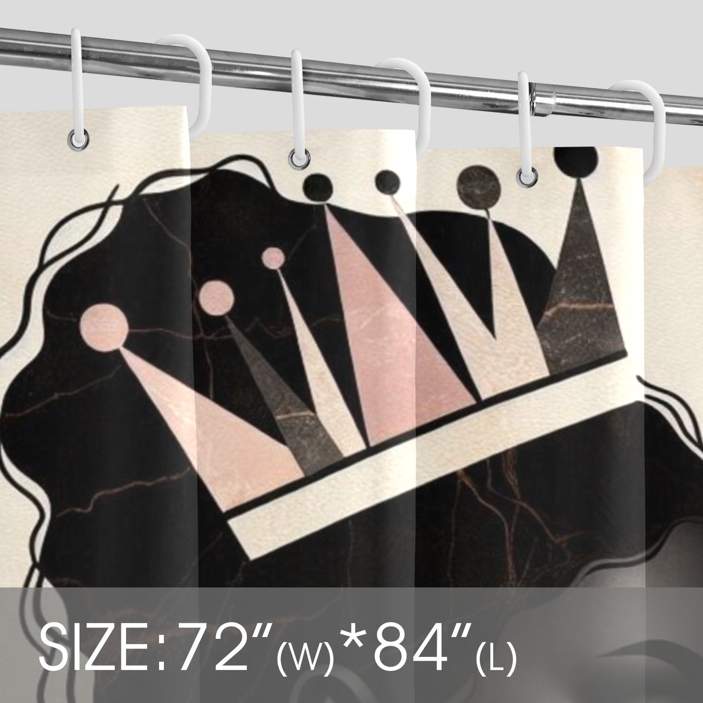 Afro Royalty Shower Curtain Collection – Black Queen Silhouette Art for Bathroom Décor - 5184577564