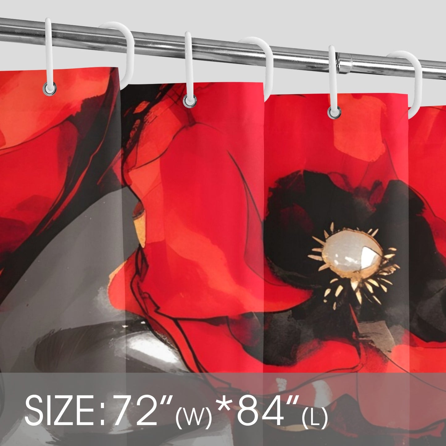 Shower Curtain 72"x84" - Velvet's View - Bold Elegance - The Poppy Collection 766
