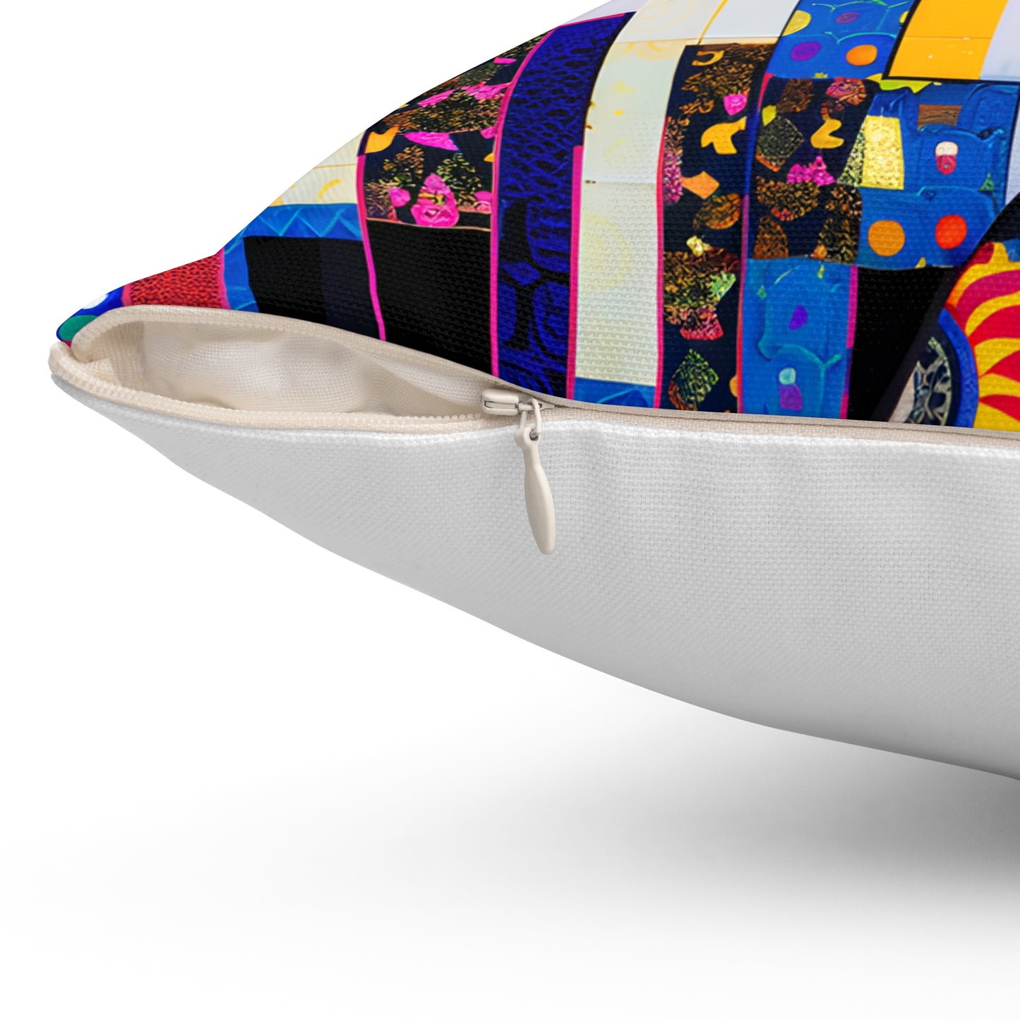 Spun Polyester Square Pillow - Black Girl Art - Velvet's View - Vibrant Visions - The Bohemian Collection
