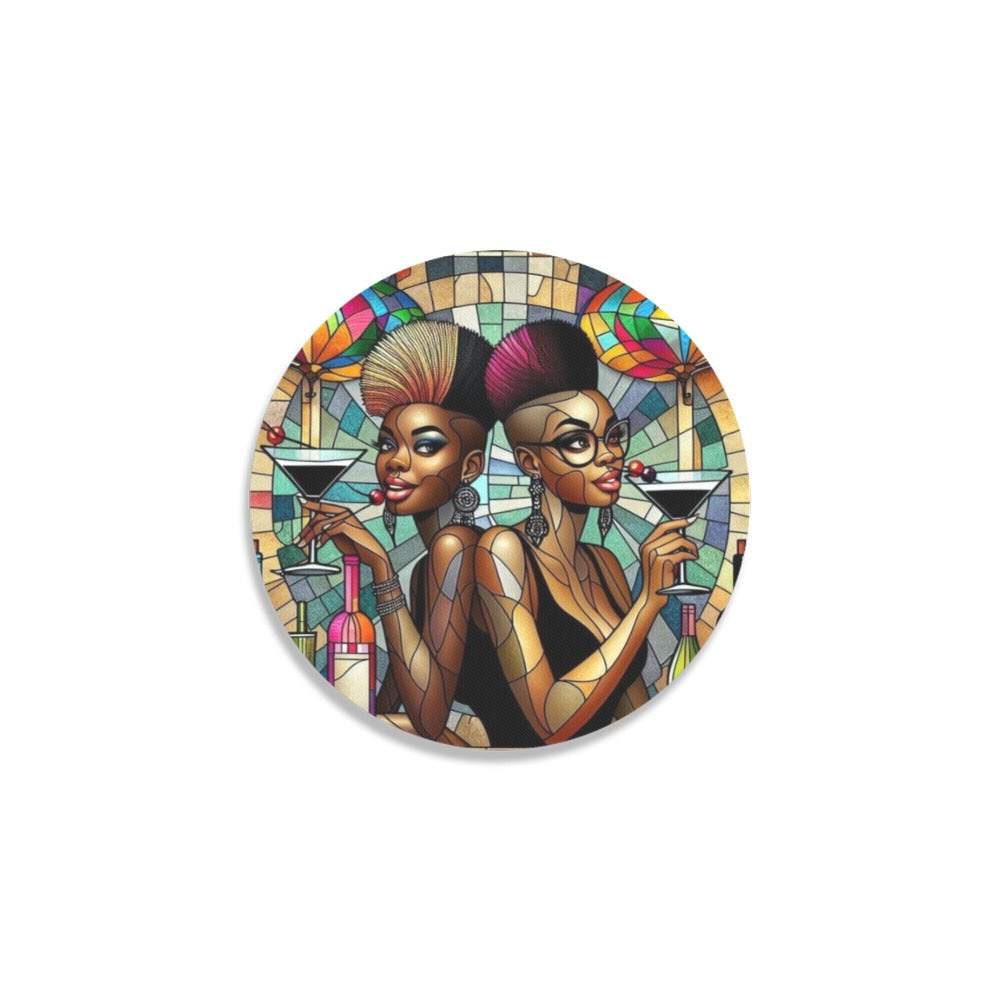 Round Coaster Set - Velvet's View - Sip & Savor - Exquisite Elegance Coaster Collection