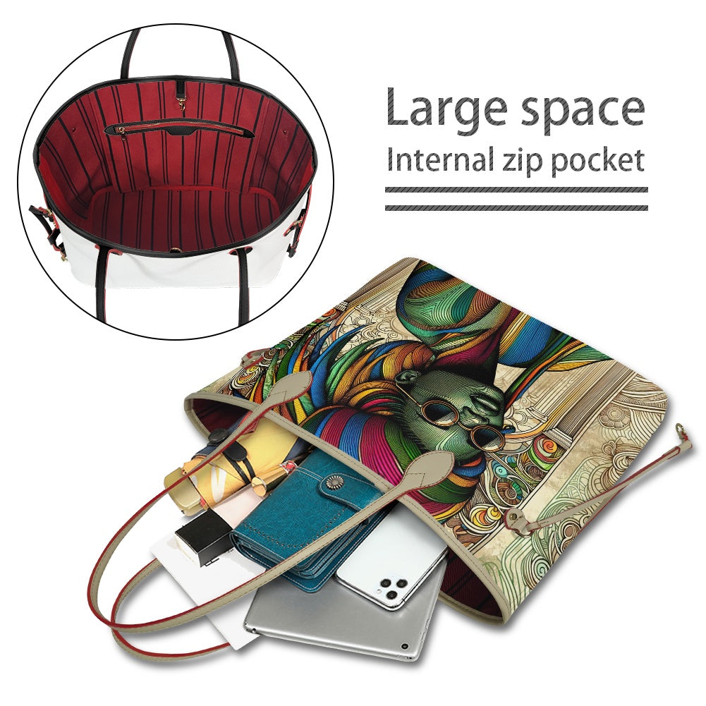 Rhythmic Radiance: Afrocentric Artistry for Fashion Accessories - Women PU Leather Handbags - #2011
