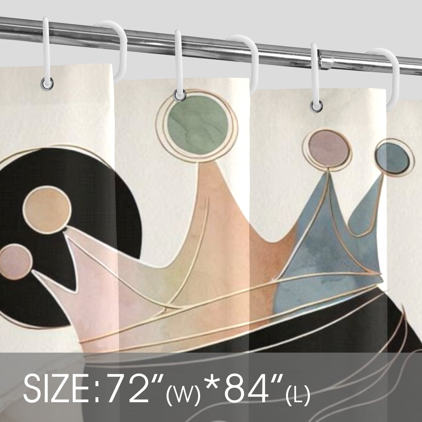 Afro Royalty Shower Curtain Collection – Black Queen Silhouette Art for Bathroom Décor - 64121748