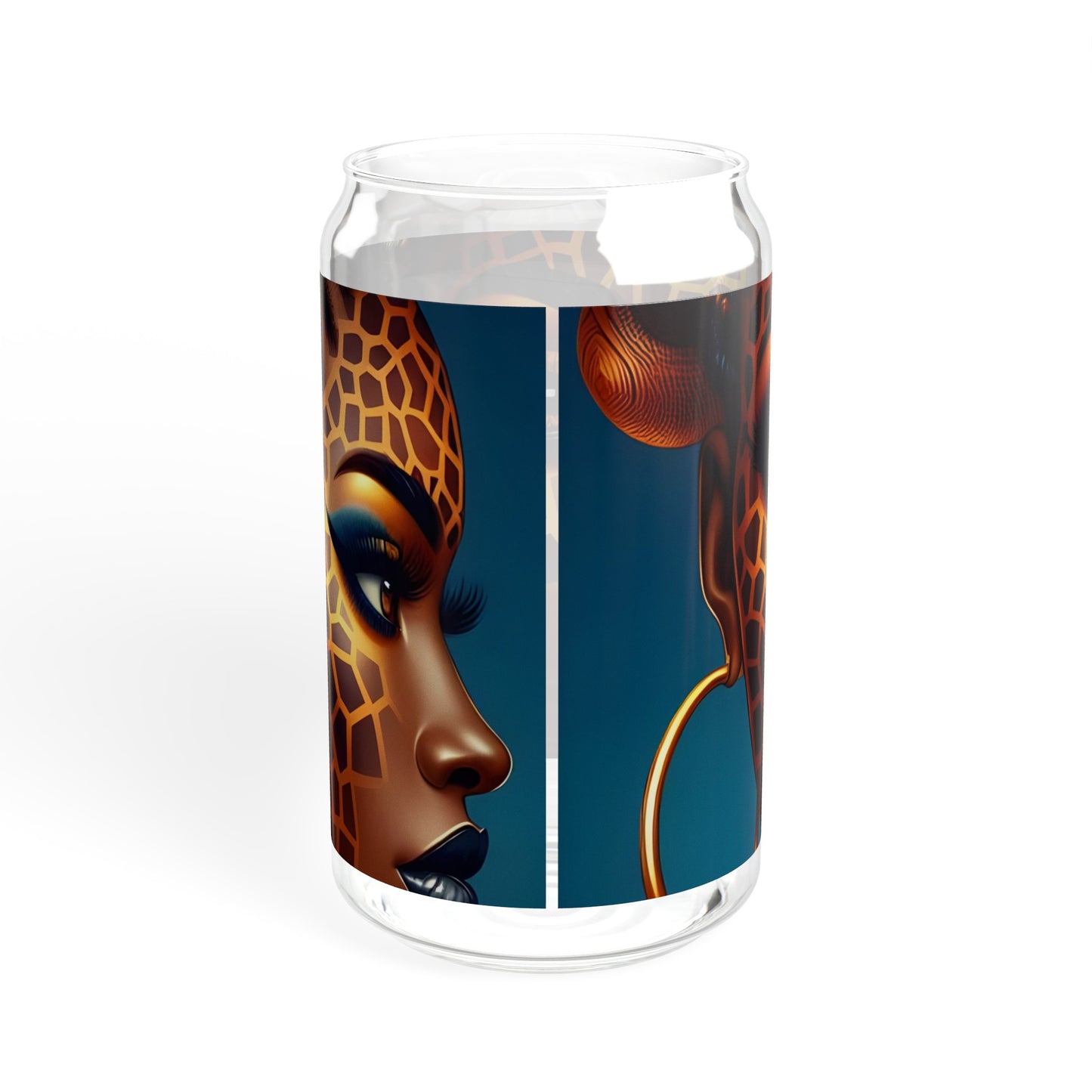 Sipper Glass - Black Girl Art - Velvet's View - Regal Radiance Collection - 16oz