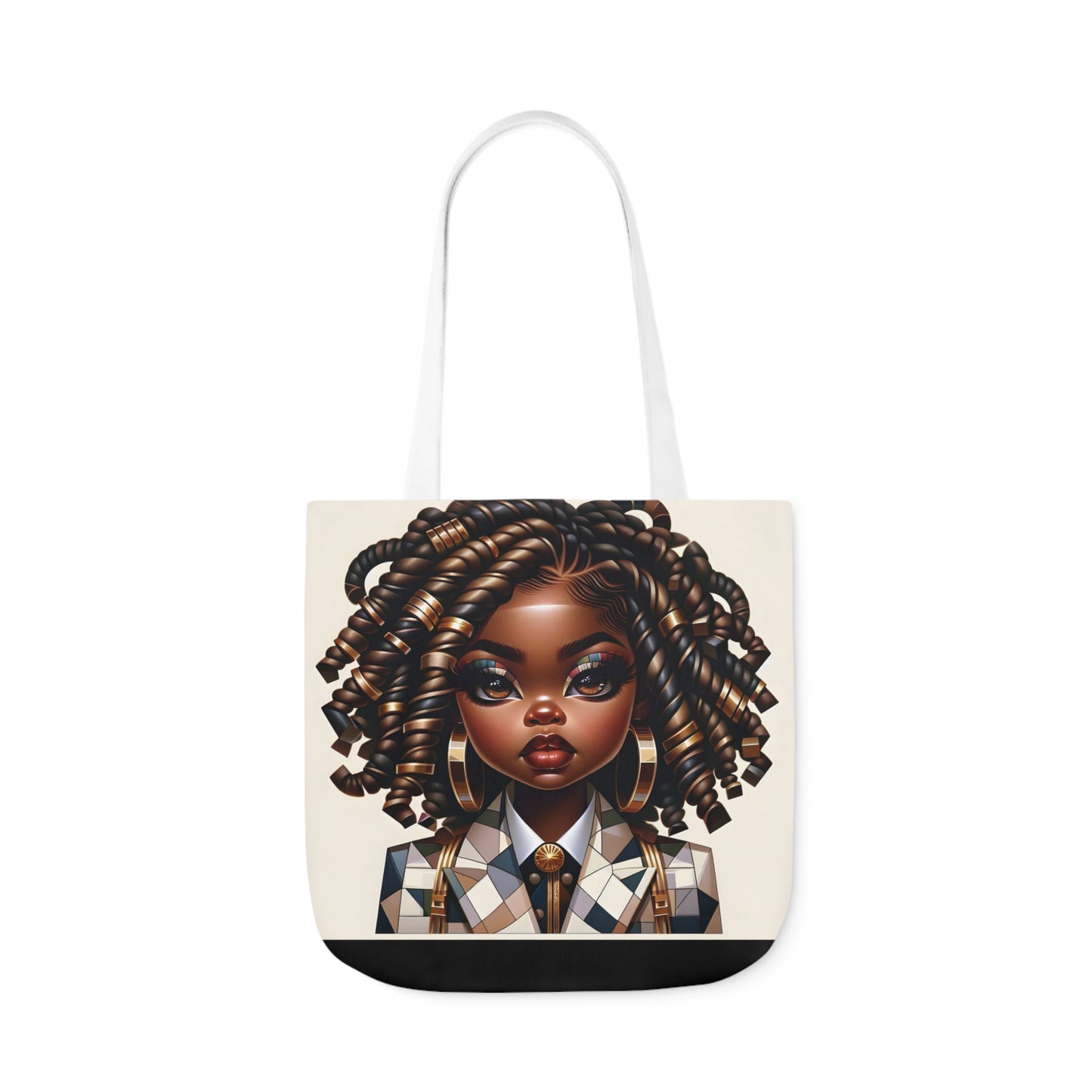 Canvas Tote Bag, 5-Color Straps - Regal Radiance: Tote Art Collection - #2011A