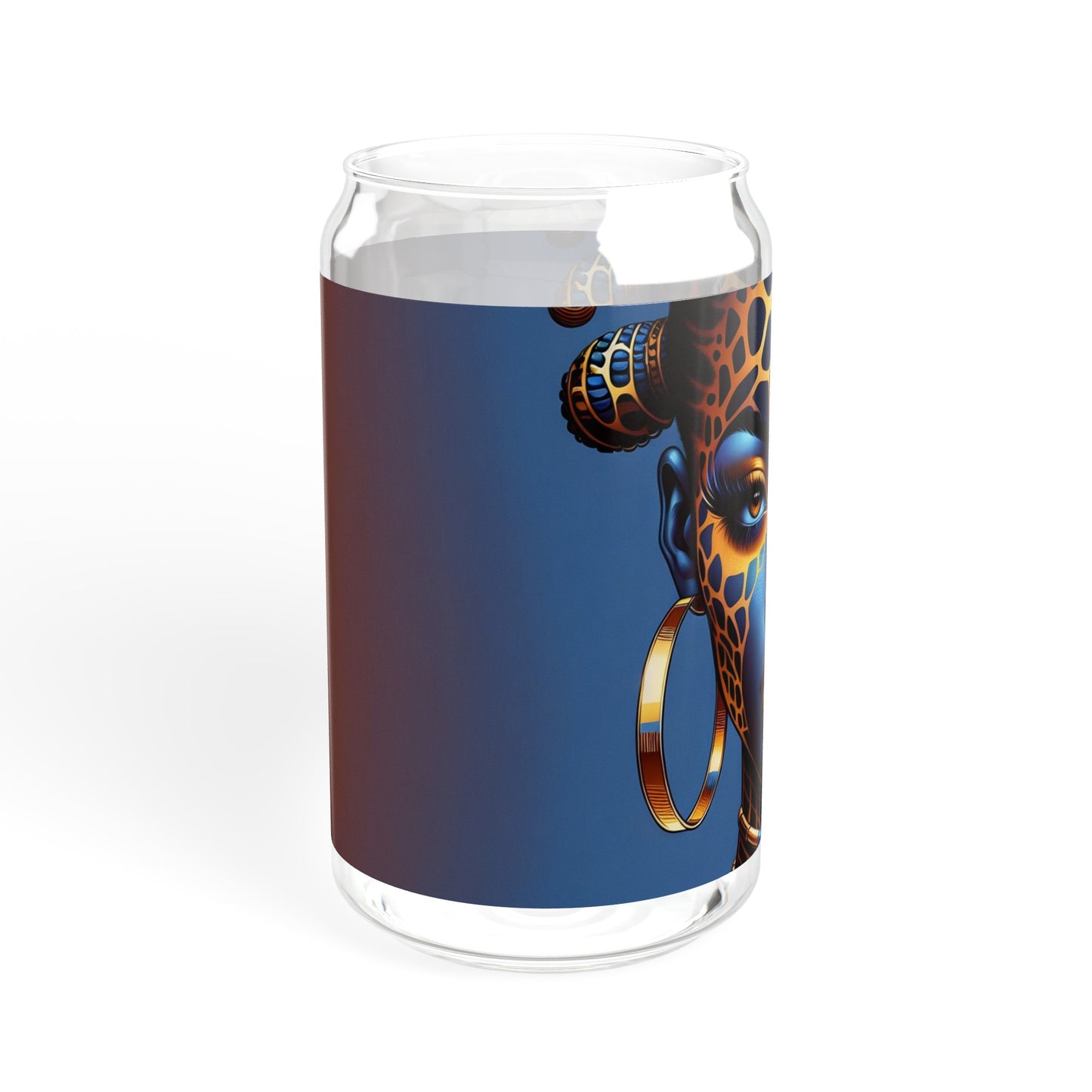Sipper Glass - Black Girl Art - Velvet's View - Regal Radiance Collection - 16oz