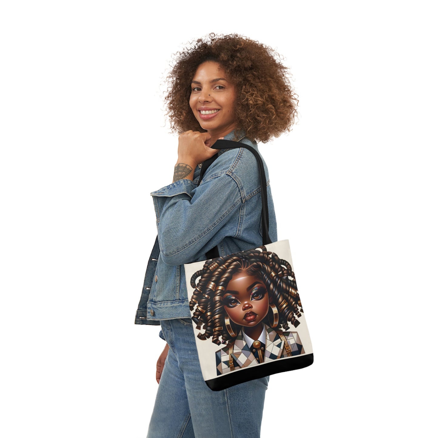 Canvas Tote Bag, 5-Color Straps - Regal Radiance: Tote Art Collection - #2011A