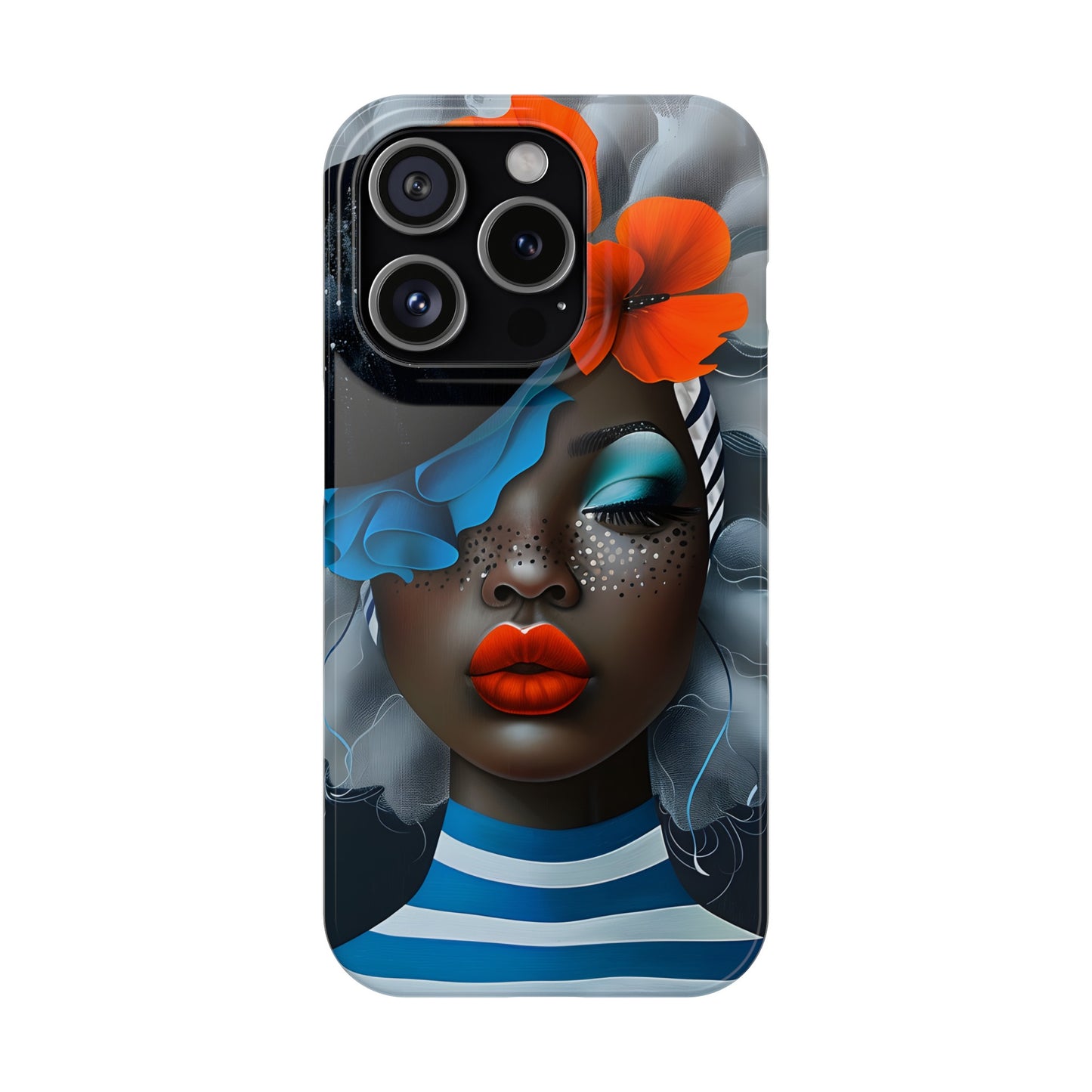 Slim Phone Cases - Black Girl Art - Velvet's View - Ethereal Vibrance