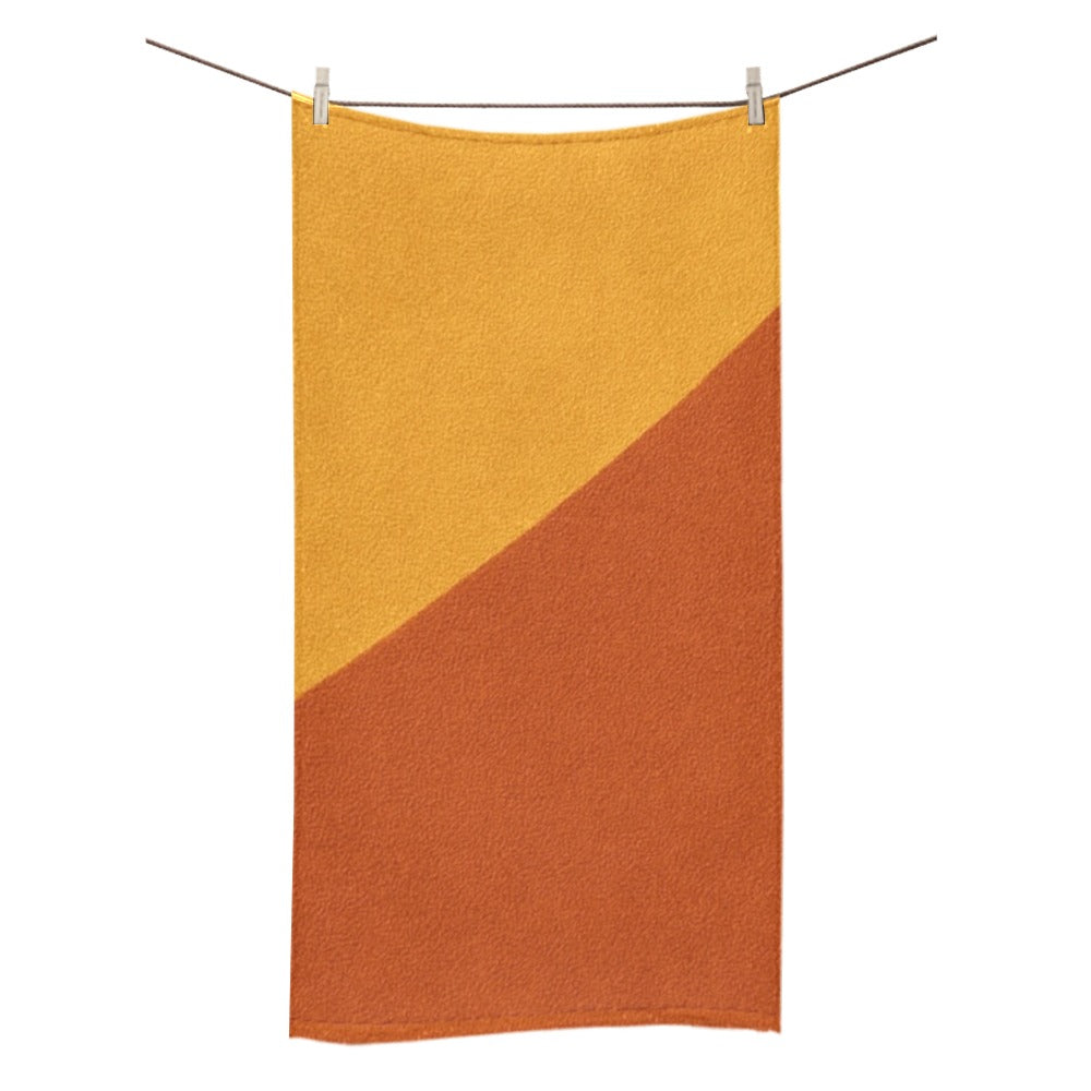 Modern Geometric Bathroom Set | Gold & Red Abstract Shower Curtain | Bold Afro-Inspired Bath Decor - Shower Curtain 72"x84" - J231473