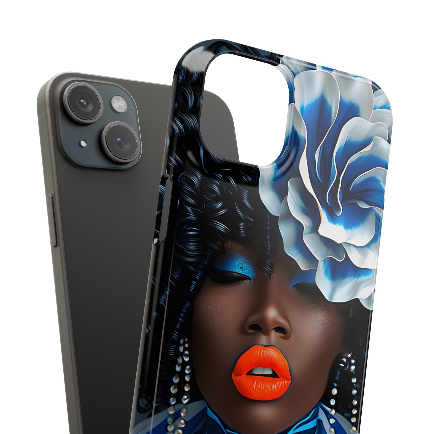 Slim Phone Cases - Black Girl Art - Velvet's View - Ethereal Vibrance