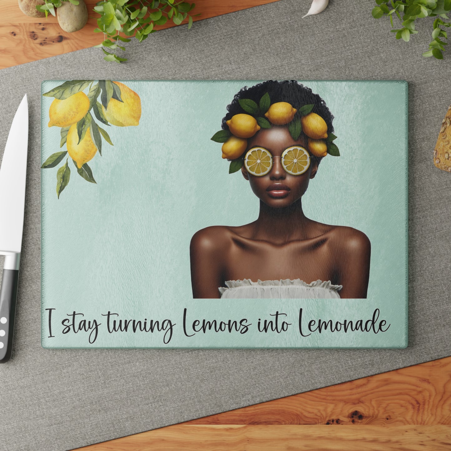 Glass Cutting Board - Velvet's View: The Lemon Delight Collection – 2015