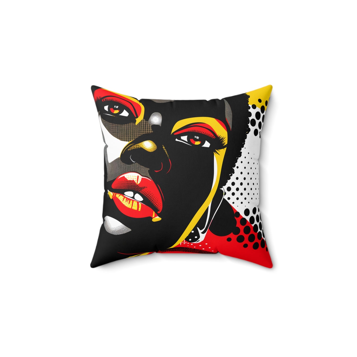 Spun Polyester Square Pillow - Black Girl Art - Velvet's View - Vibrant Visions Collection