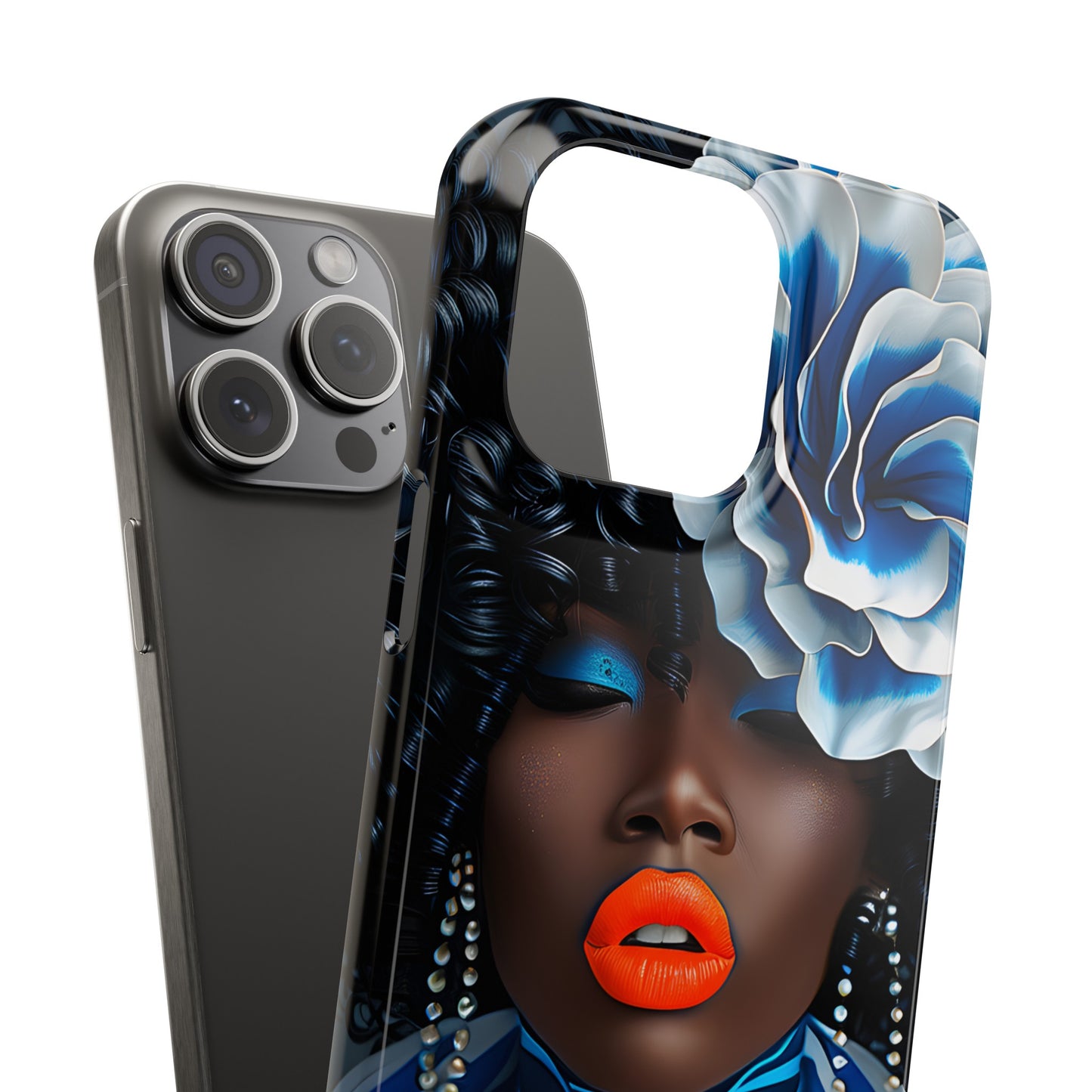 Slim Phone Cases - Black Girl Art - Velvet's View - Ethereal Vibrance