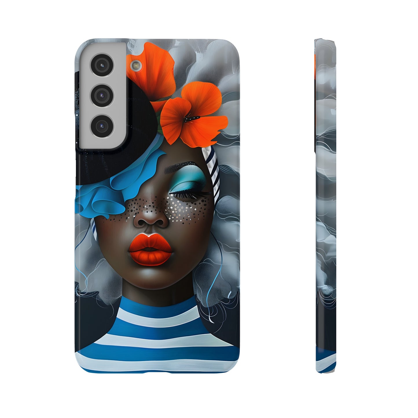 Slim Phone Cases - Black Girl Art - Velvet's View - Ethereal Vibrance