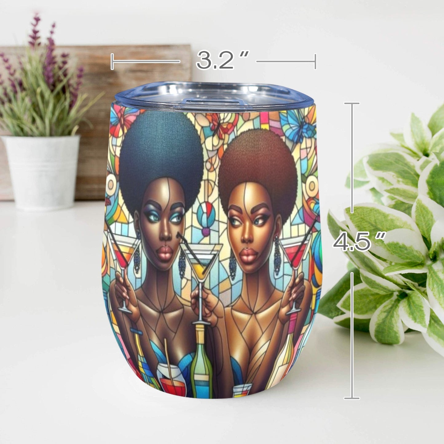 12oz Wine Tumbler - Velvet's View - Sip & Savor - Exquisite Elegance Coaster and Wine Tumbler Collection