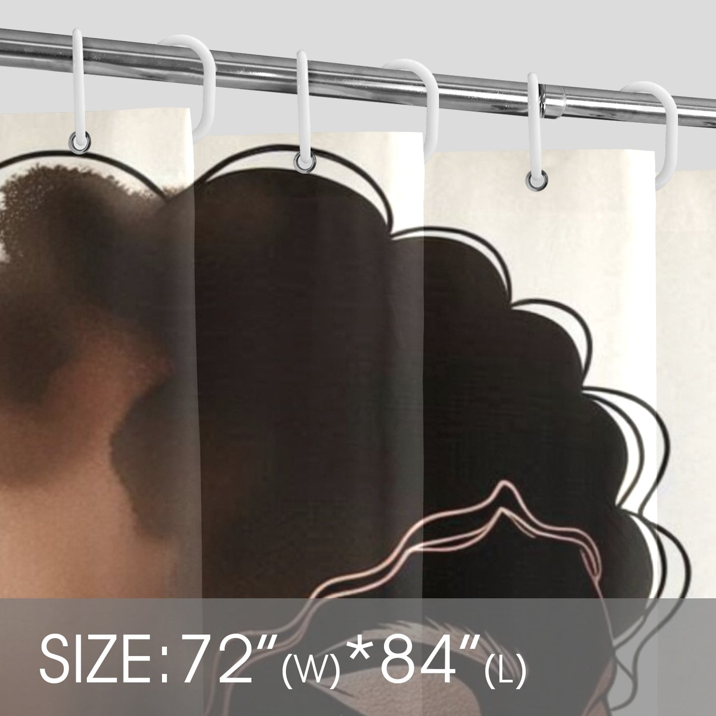 Minimalist Afrocentric Shower Curtain Collection – Black Woman Line Art, Boho Melanin Home Decor - 4828002