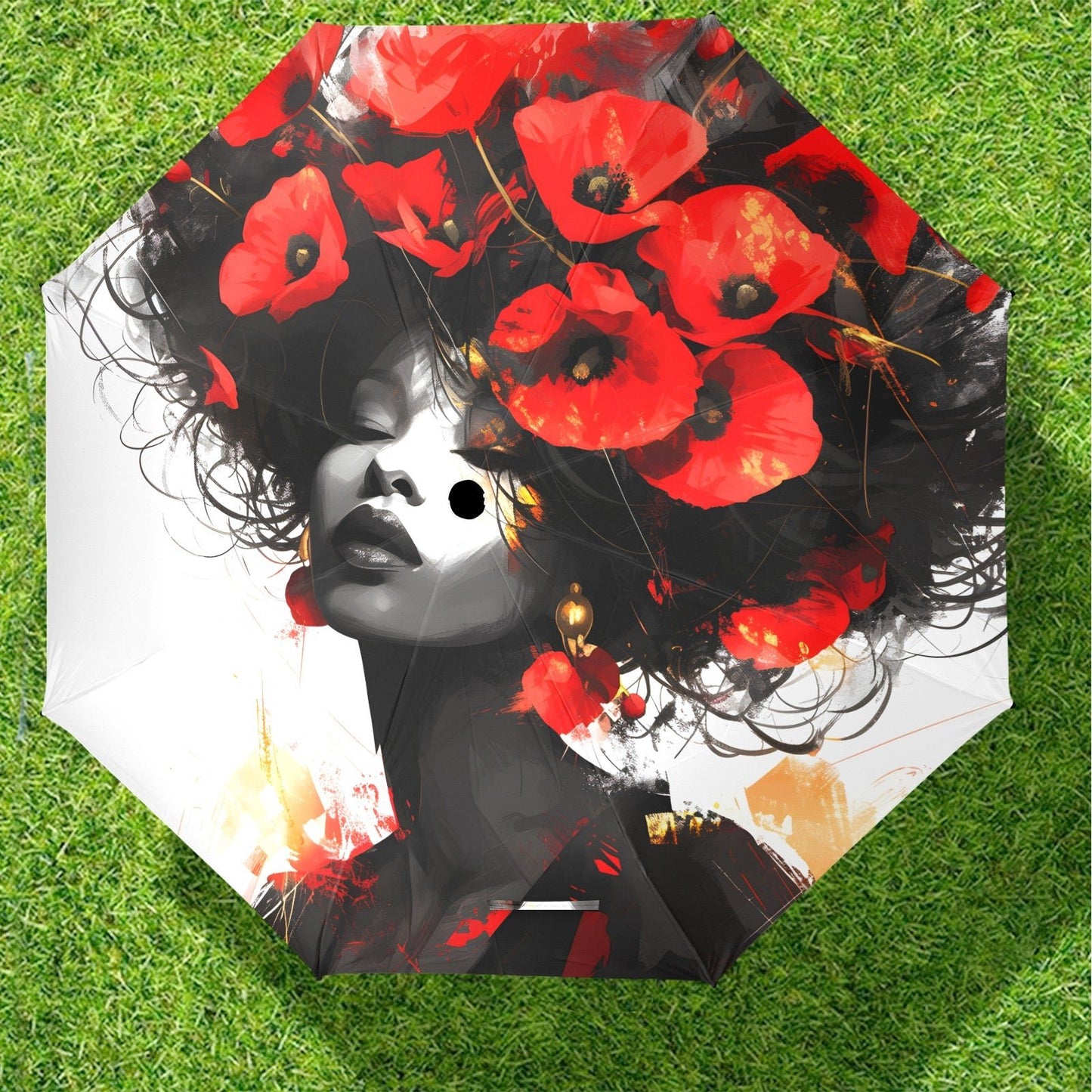 Bold Elegance: The Poppy Collection - Semi-Automatic Foldable Umbrella (Model U12) - #2020