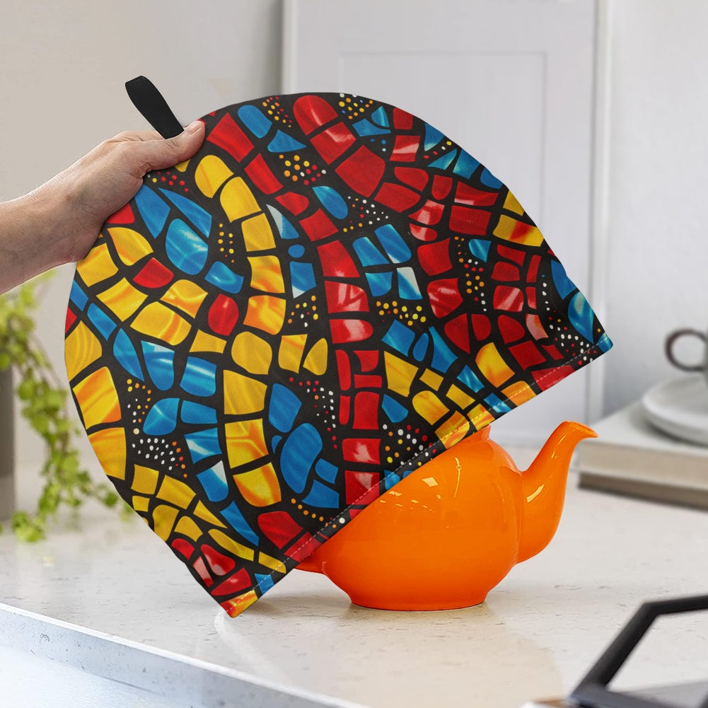 Cavcas Teapot Cover - Velvet's View - Elegant Adinkra-Inspired Fabric Collection -