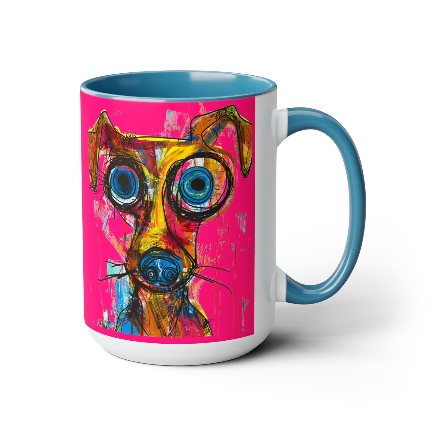 Funny Dog Two-Tone Coffee Mugs, 15oz