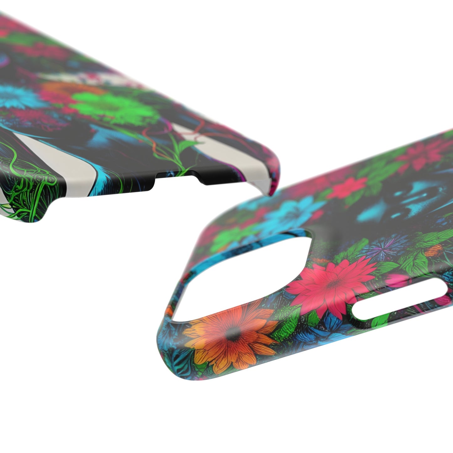 Slim Phone Cases - Black Girl Art - Velvet's View - Floral Fusion - The Essence of Nature and Beauty